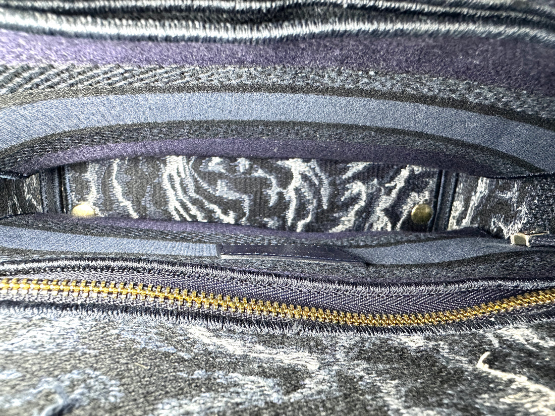 Christian Dior Lady Dior Blue Toile de Jouy Embroidered Canvas Handle Bag DR883