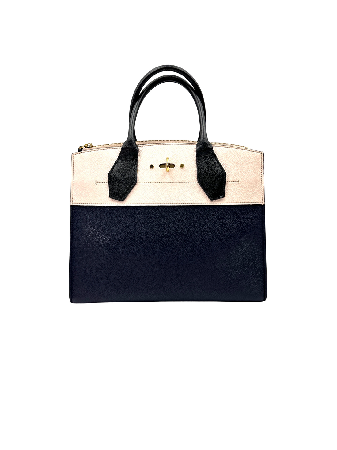 Louis Vuitton City Steamer Blue/Beige Taurillon Leather Handle Bag LV3239