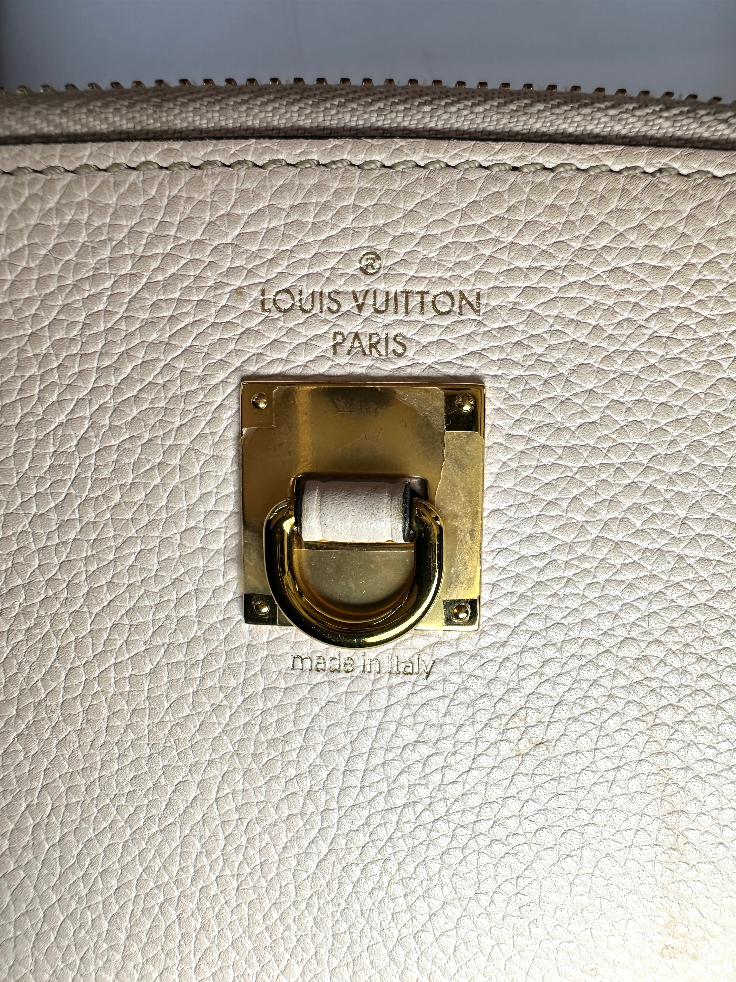 Louis Vuitton City Steamer Blue/Beige Taurillon Leather Handle Bag LV3239