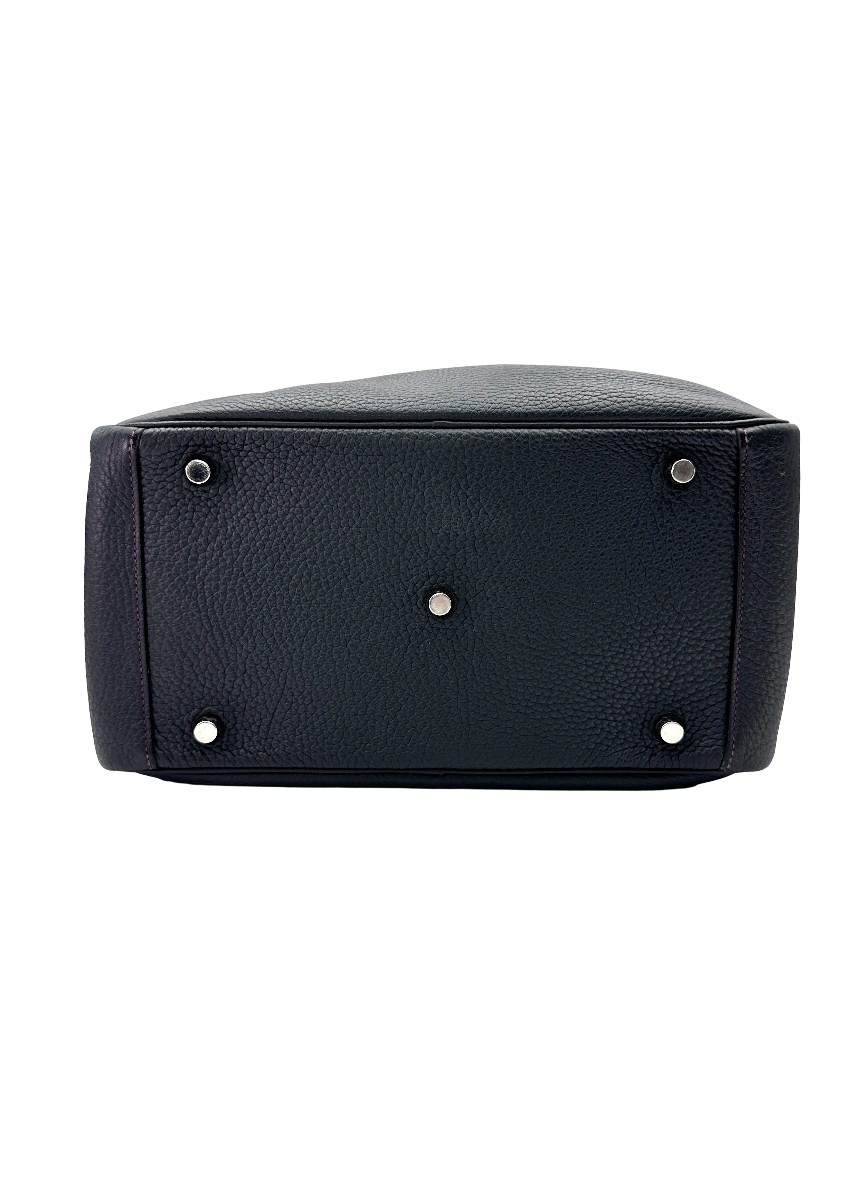 Hermes Lindy30 Dark Blue Leather Handle Bag HR145