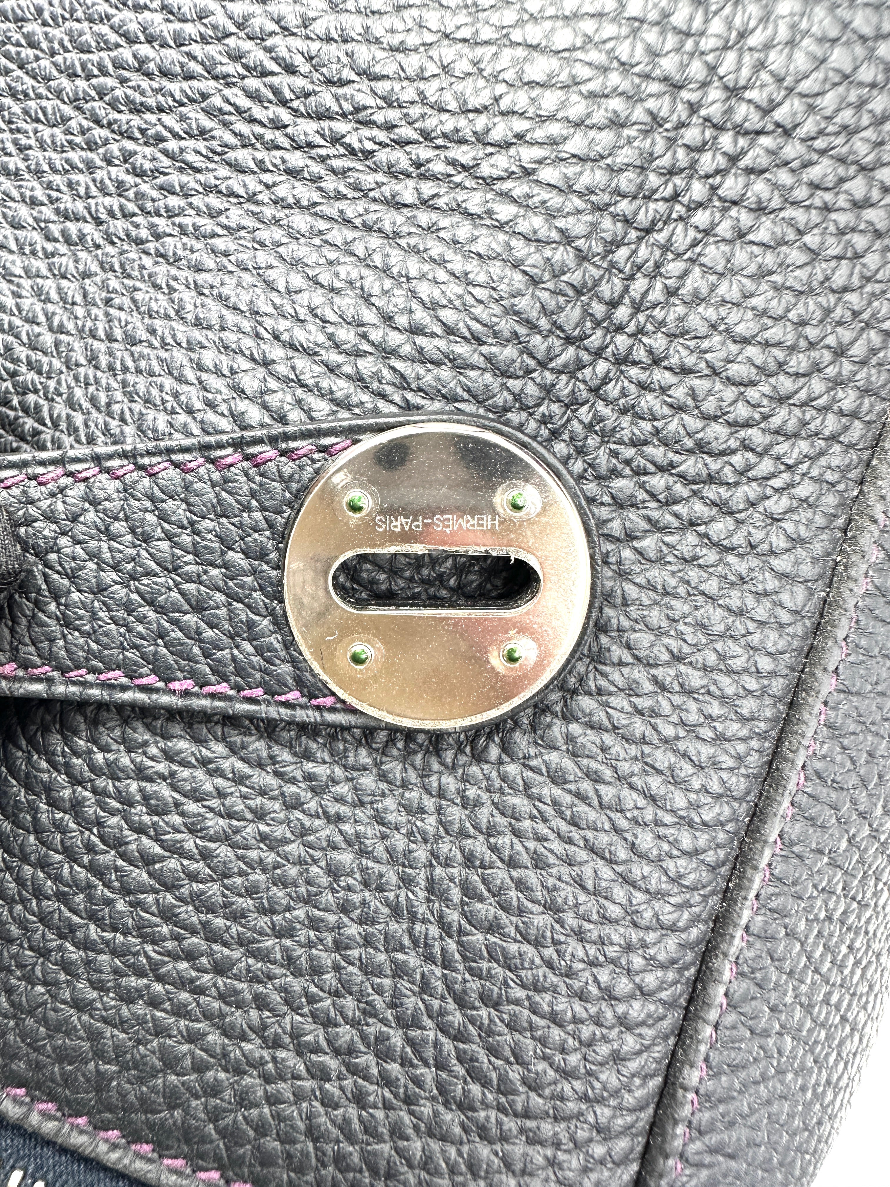 Hermes Lindy30 Dark Blue Leather Handle Bag HR145