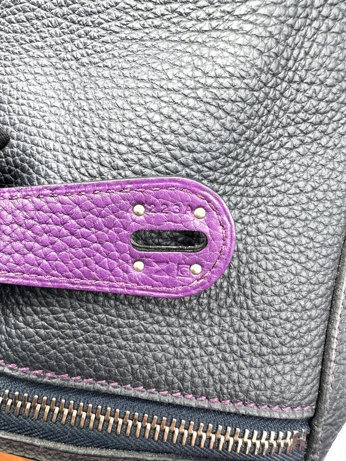 Hermes Lindy30 Dark Blue Leather Handle Bag HR145