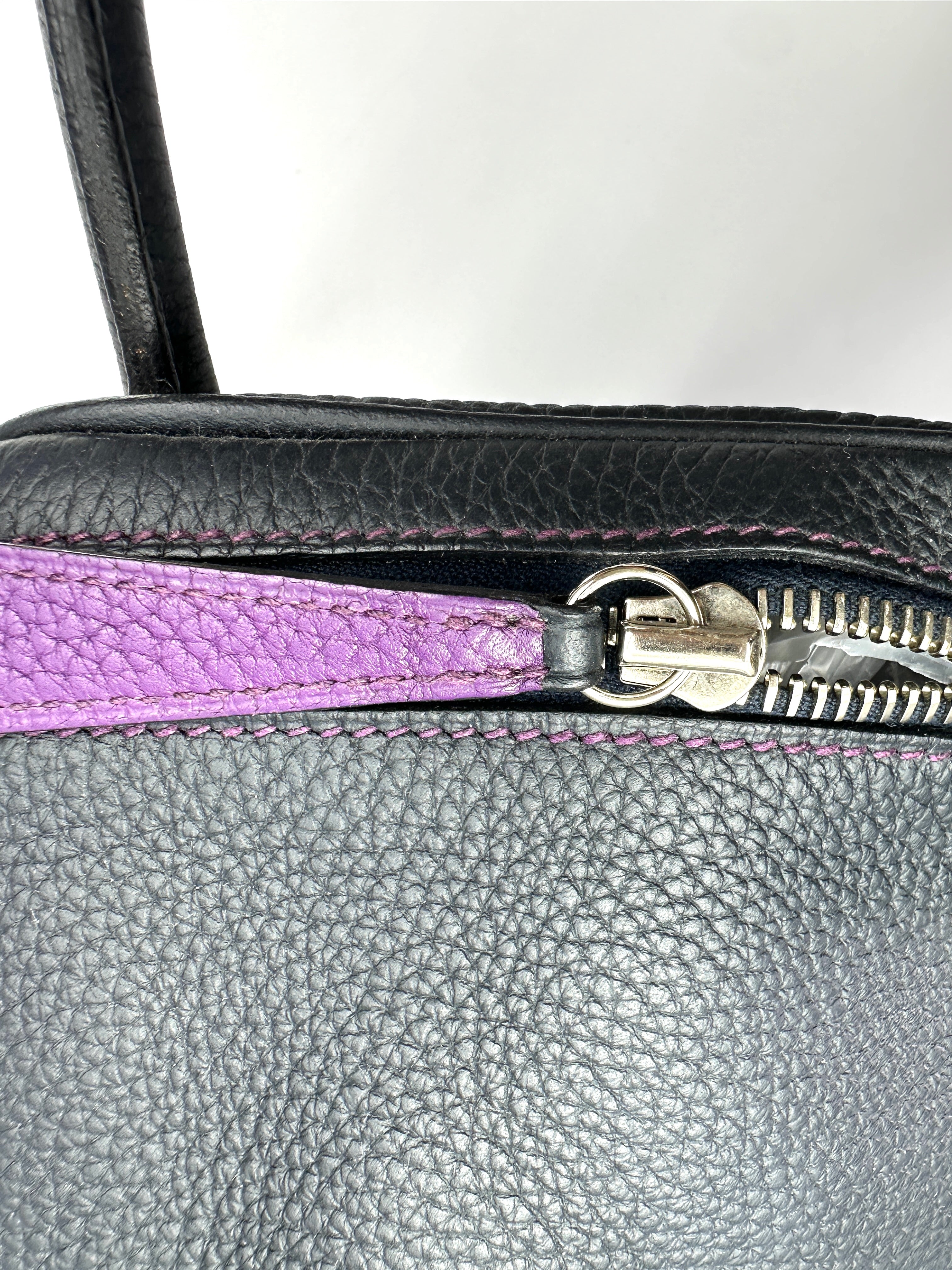 Hermes Lindy30 Dark Blue Leather Handle Bag HR145