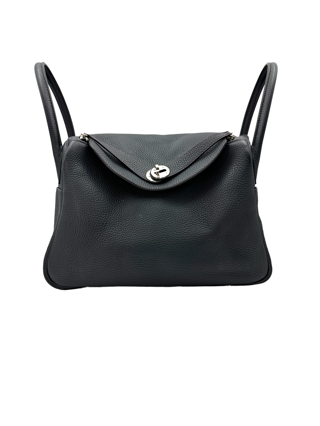 Hermes Lindy30 Dark Blue Leather Handle Bag HR145