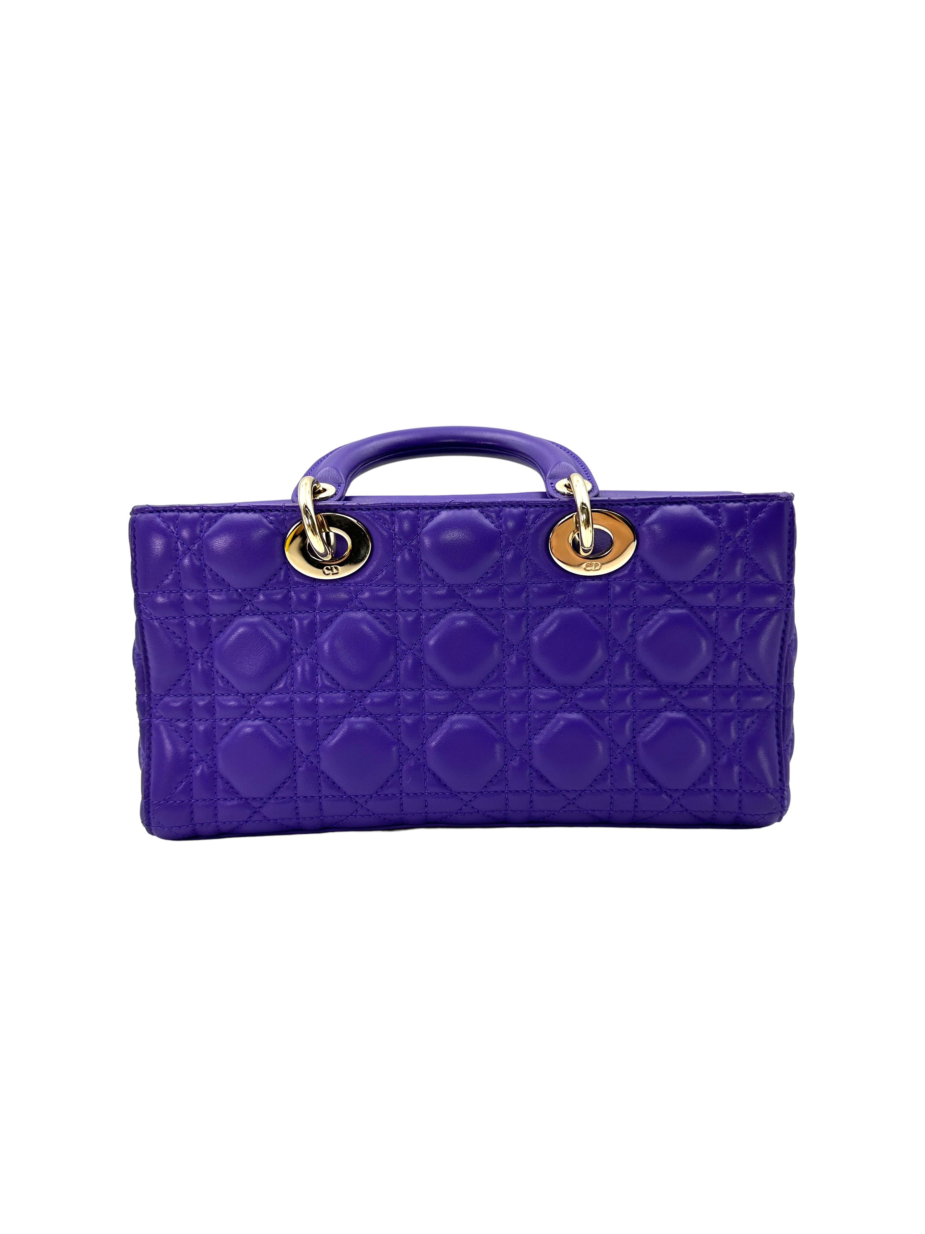 Christian Dior D-joy Purple Cannage Lambskin Handle Bag DR884