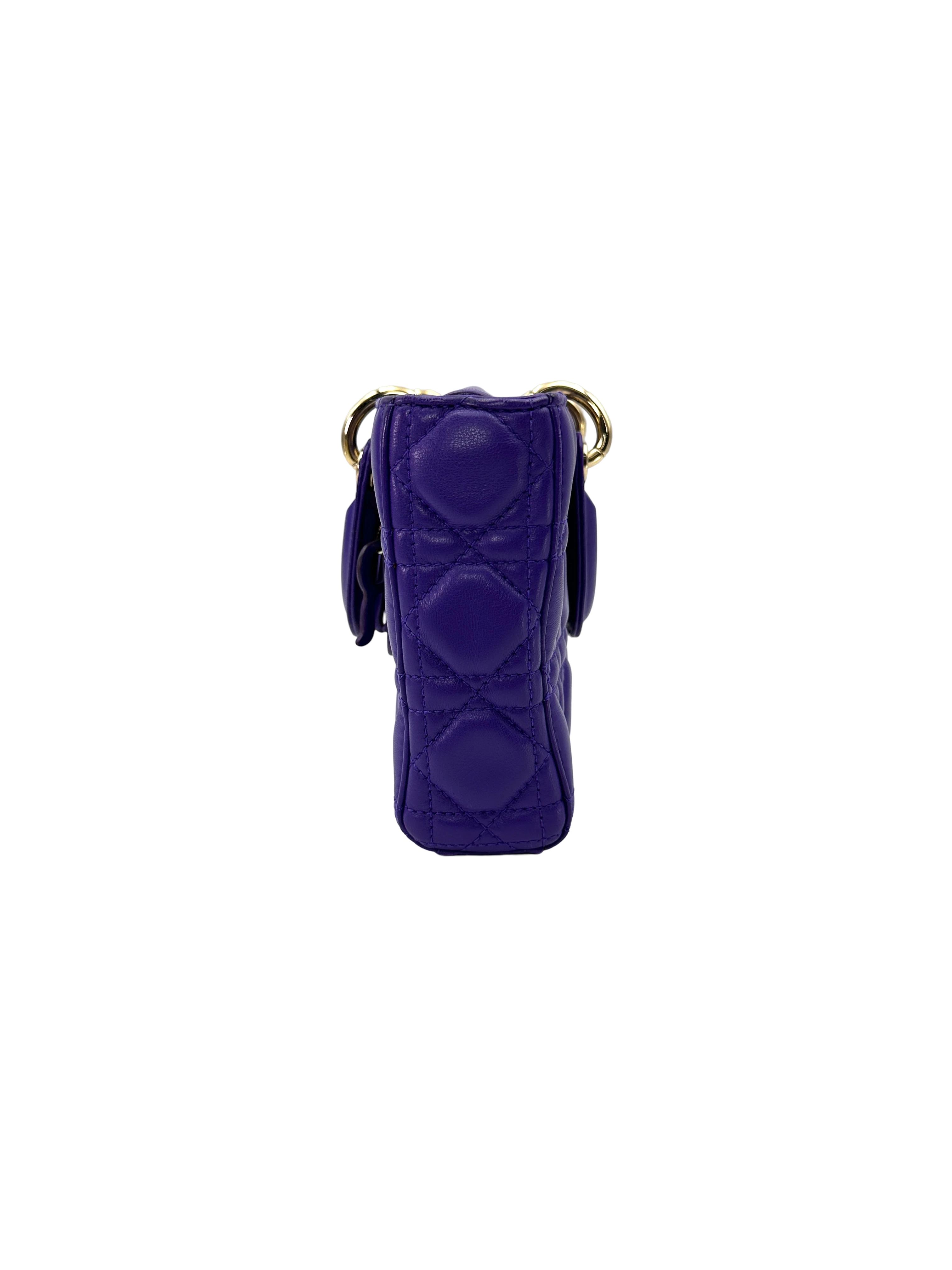 Christian Dior D-joy Purple Cannage Lambskin Handle Bag DR884