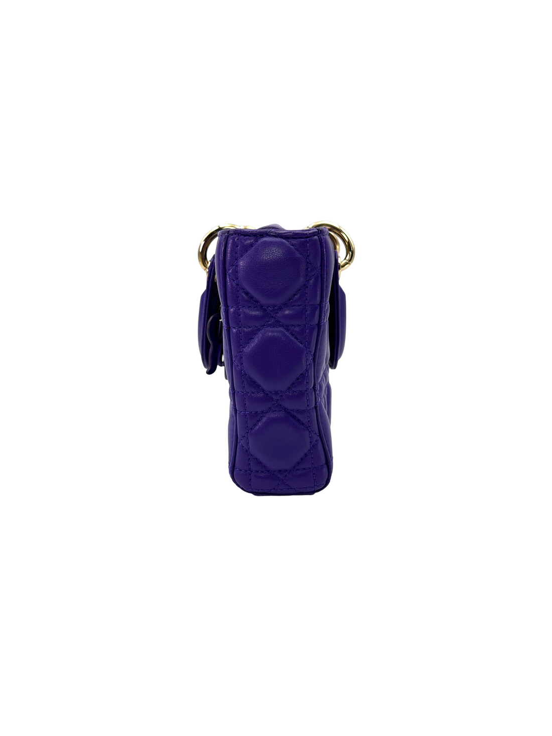Christian Dior D-joy Purple Cannage Lambskin Handle Bag DR884
