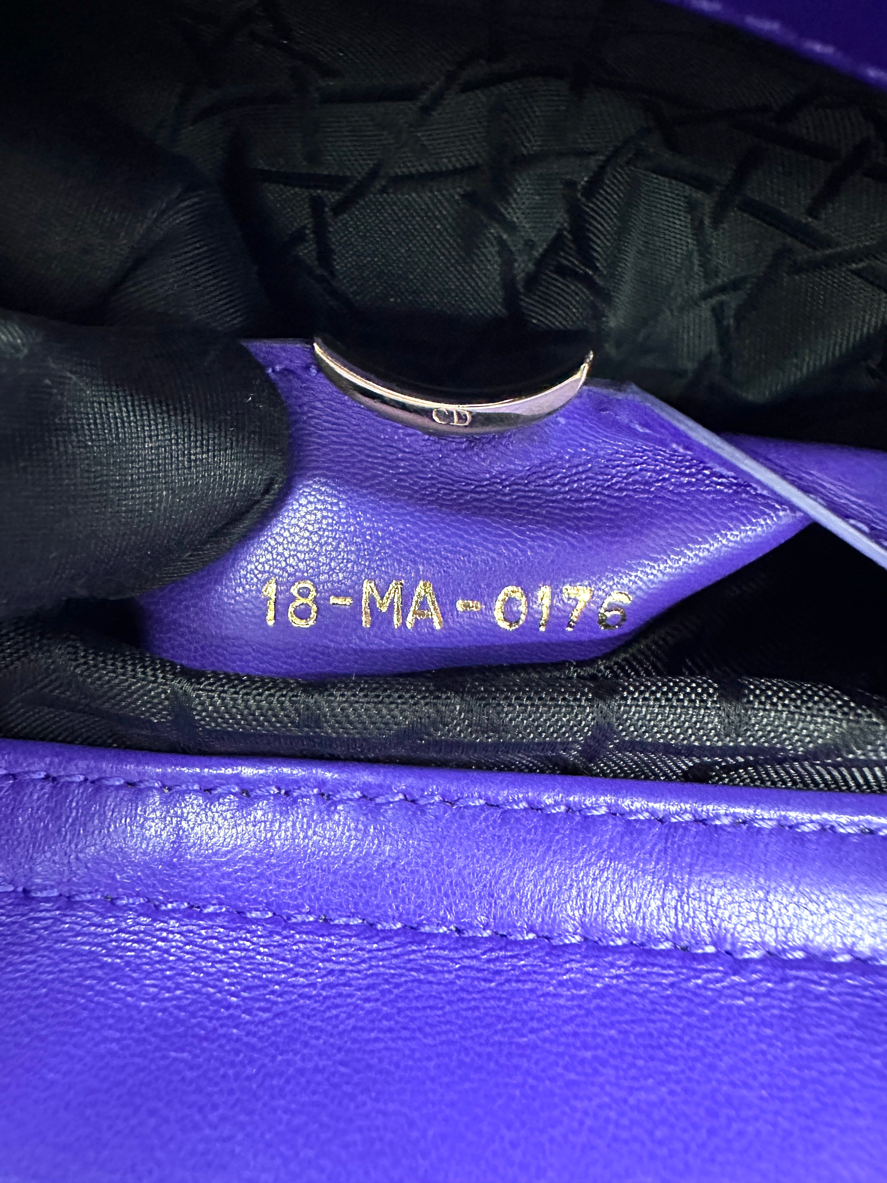 Christian Dior D-joy Purple Cannage Lambskin Handle Bag DR884