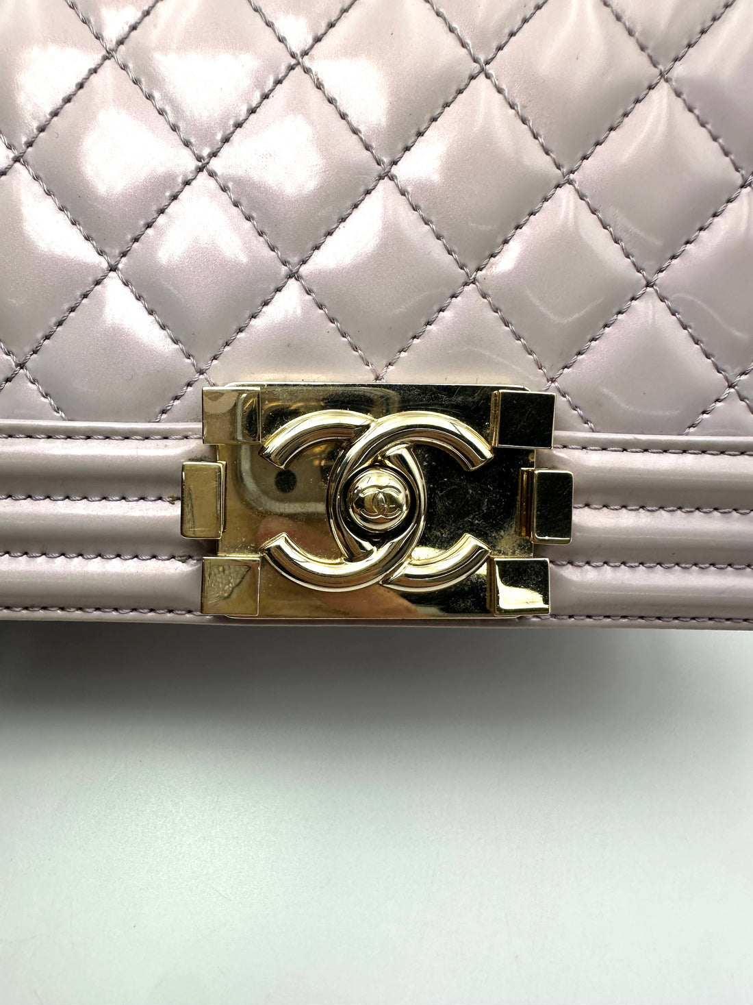 Chanel LeBoy Purple Quilted Patent Leather Small Size Flap Bag(22***57) CC2477