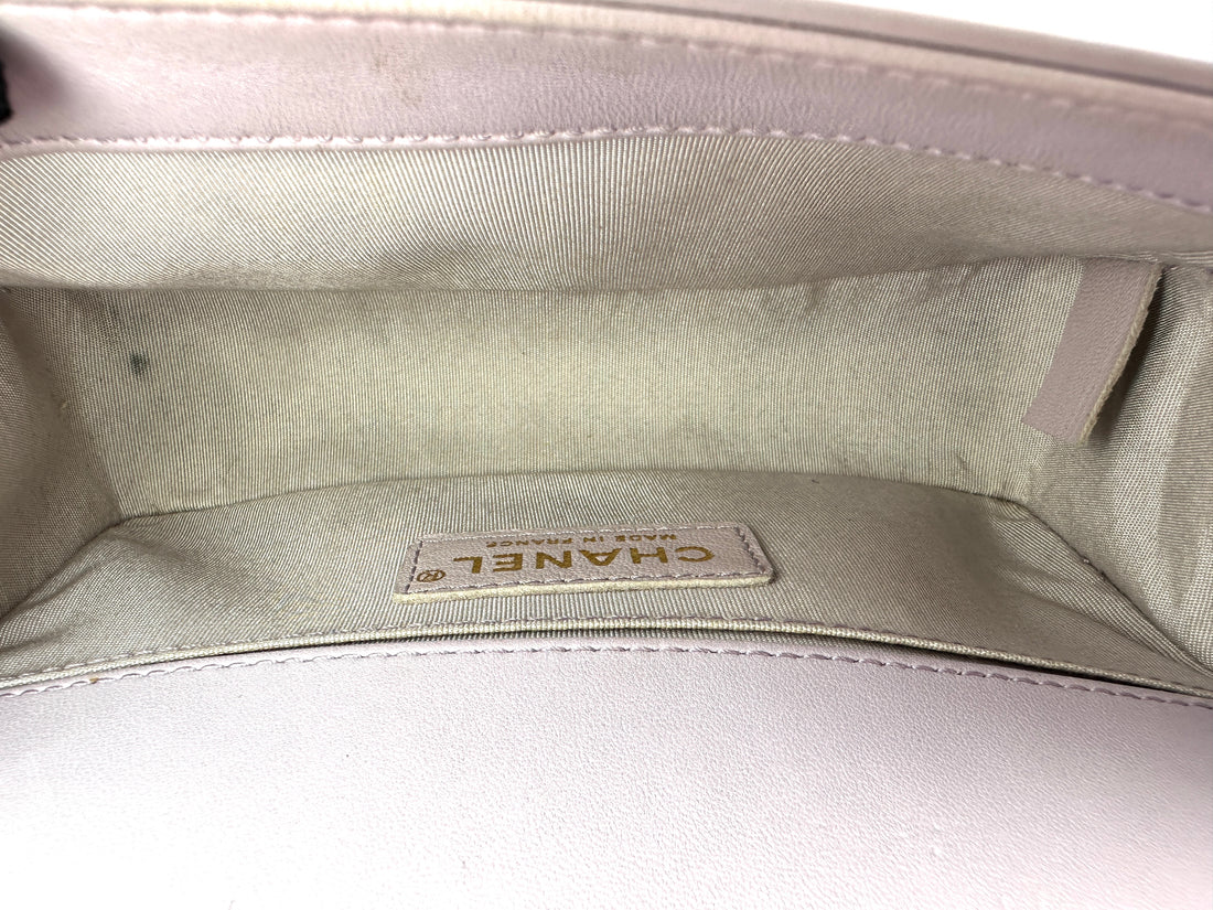Chanel LeBoy Purple Quilted Patent Leather Small Size Flap Bag(22***57) CC2477