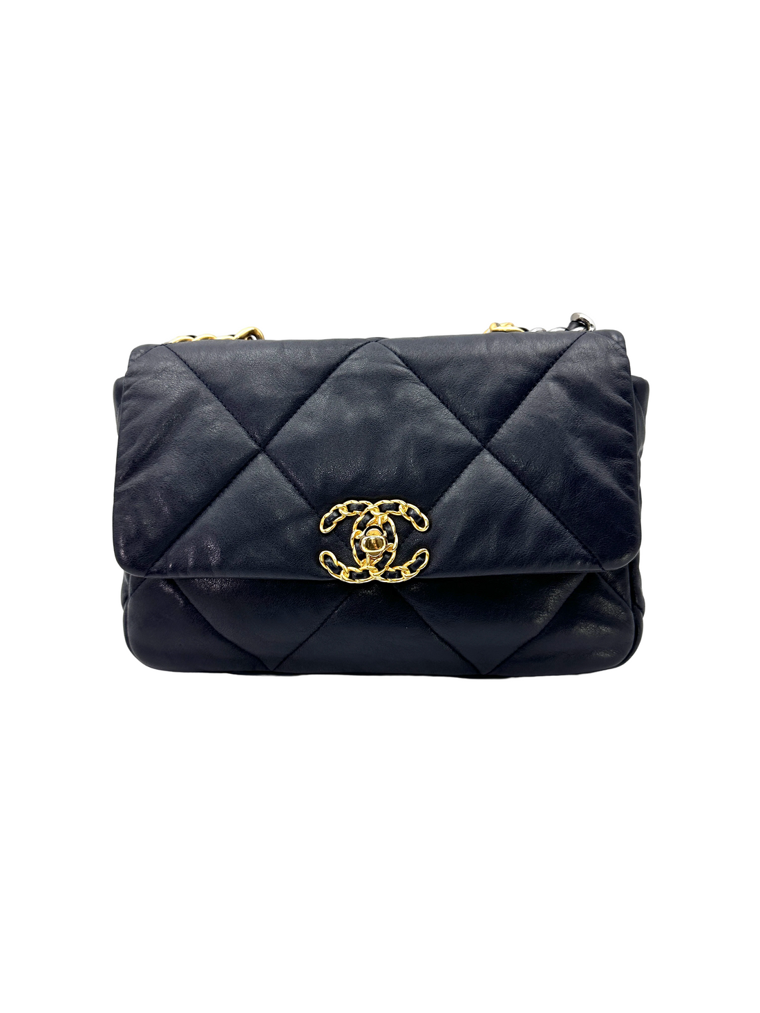 Chanel 19Bag Navy Quilted Leather Small Size Flap Bag(29***42) CC2469