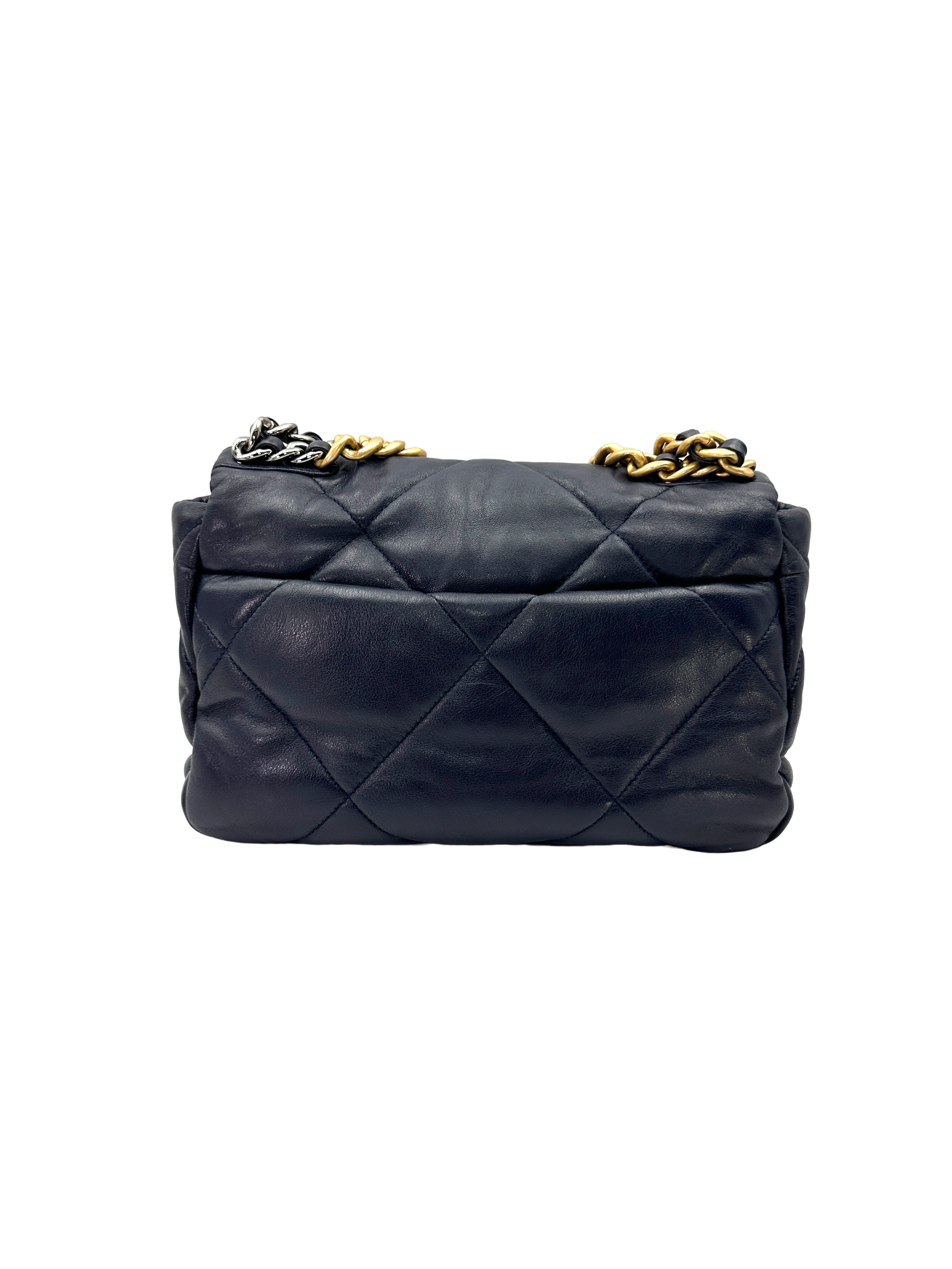 Chanel 19Bag Navy Quilted Leather Small Size Flap Bag(29***42) CC2469