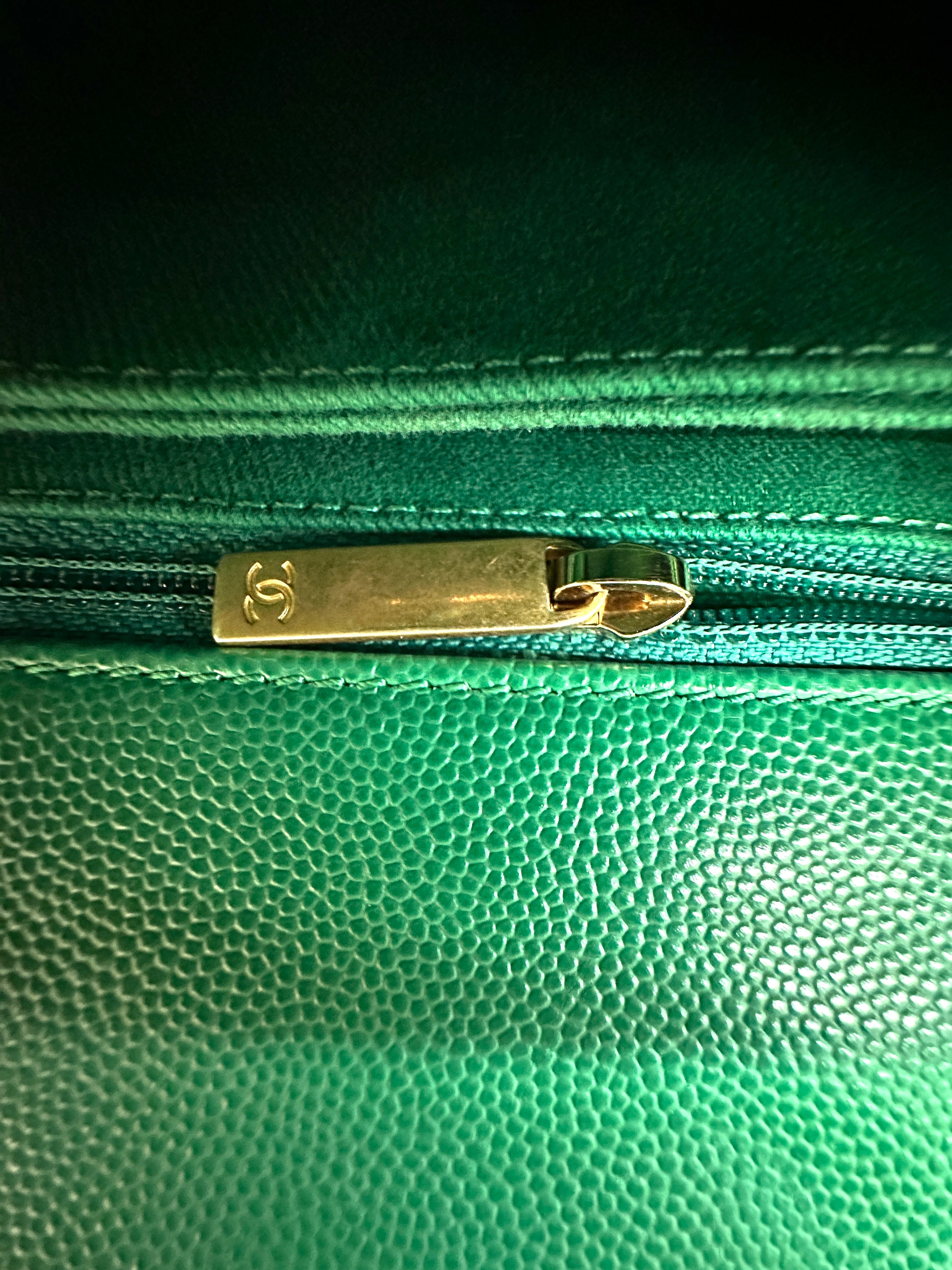 Chanel CoCo Handle Green Quilted Leather Small Size Shoulder Bag(28***10) CC2470