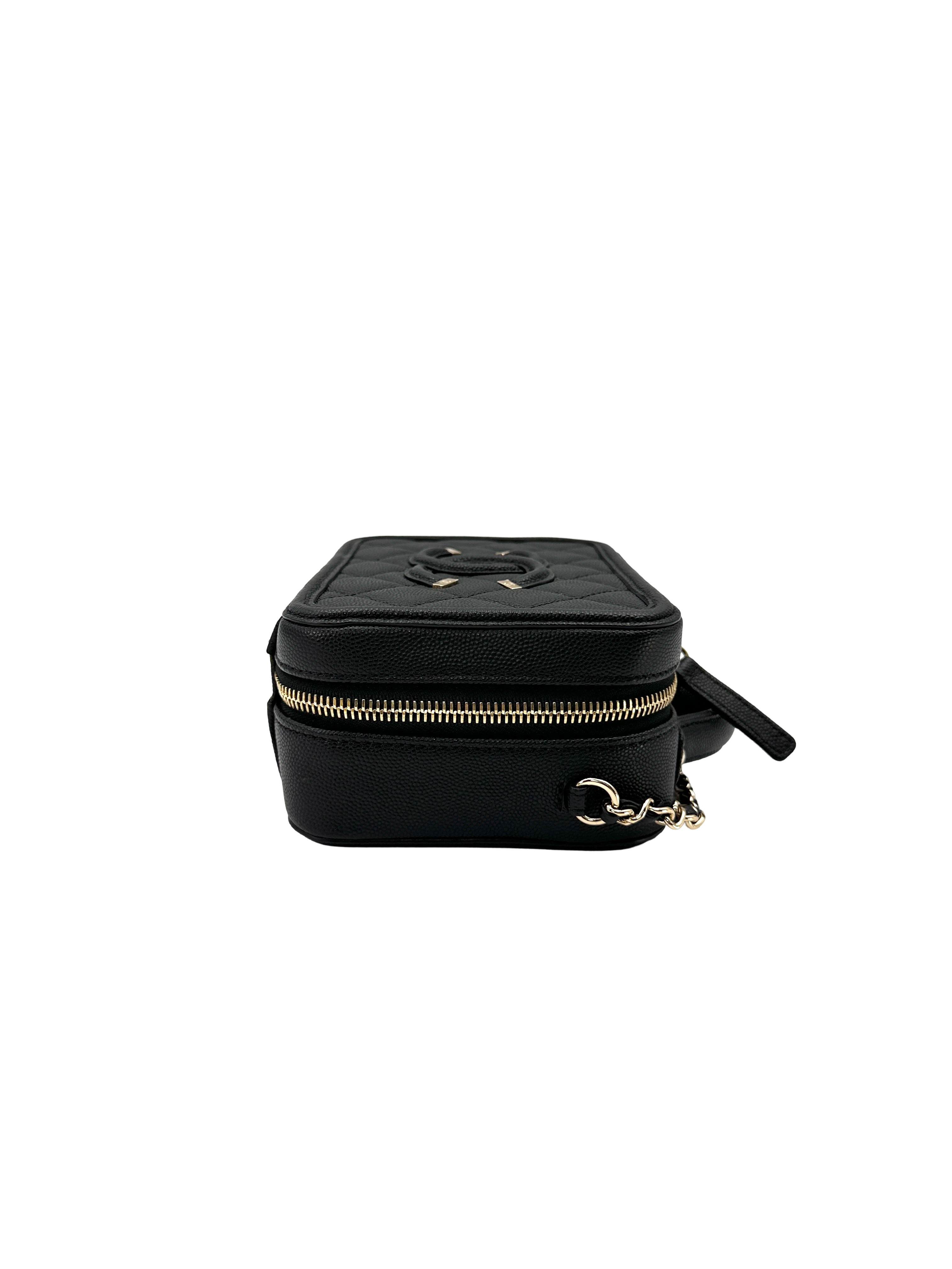 Chanel CC Filigree Black Quilted Leather Vanity Case(29***36) CC2473