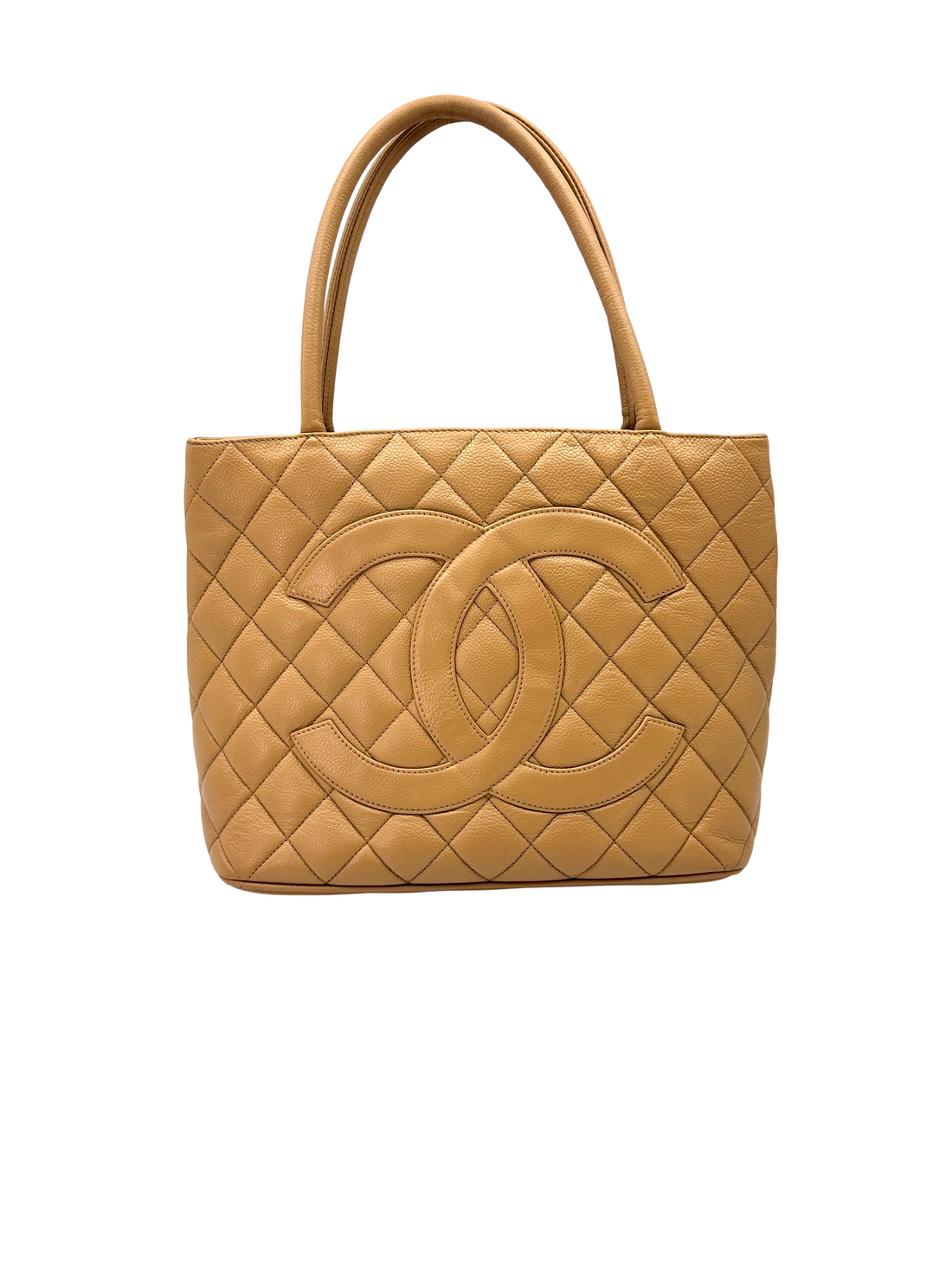 Chanel Medallion Beige Quilted Leather Handle Bag(68***11) CC2474