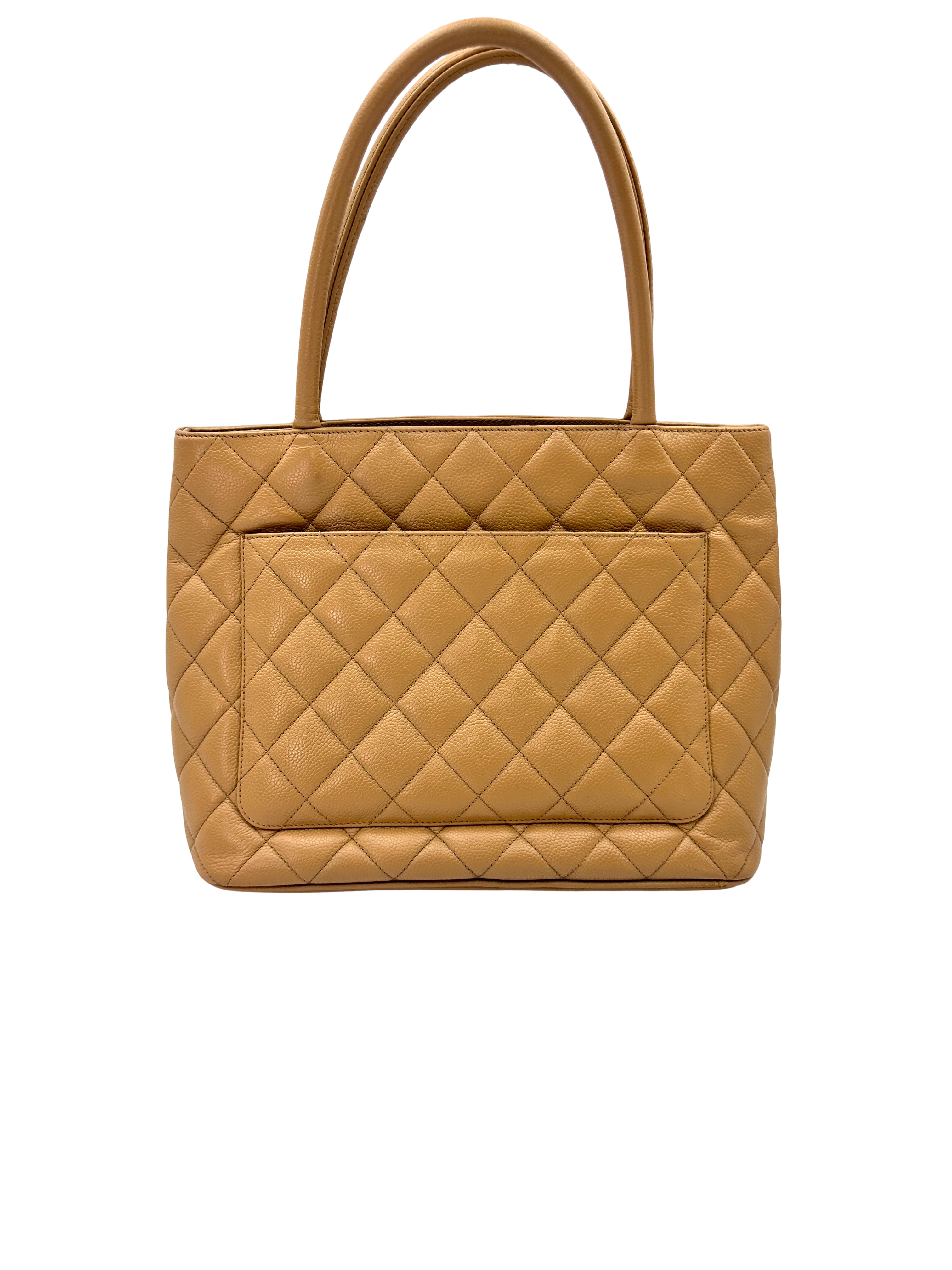 Chanel Medallion Beige Quilted Leather Handle Bag(68***11) CC2474