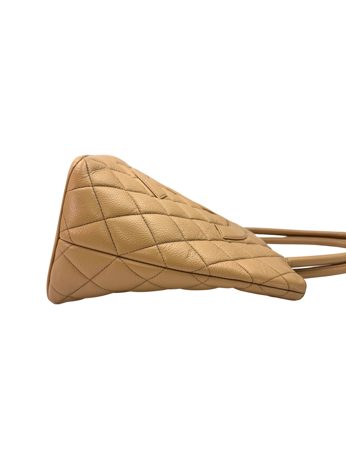 Chanel Medallion Beige Quilted Leather Handle Bag(68***11) CC2474