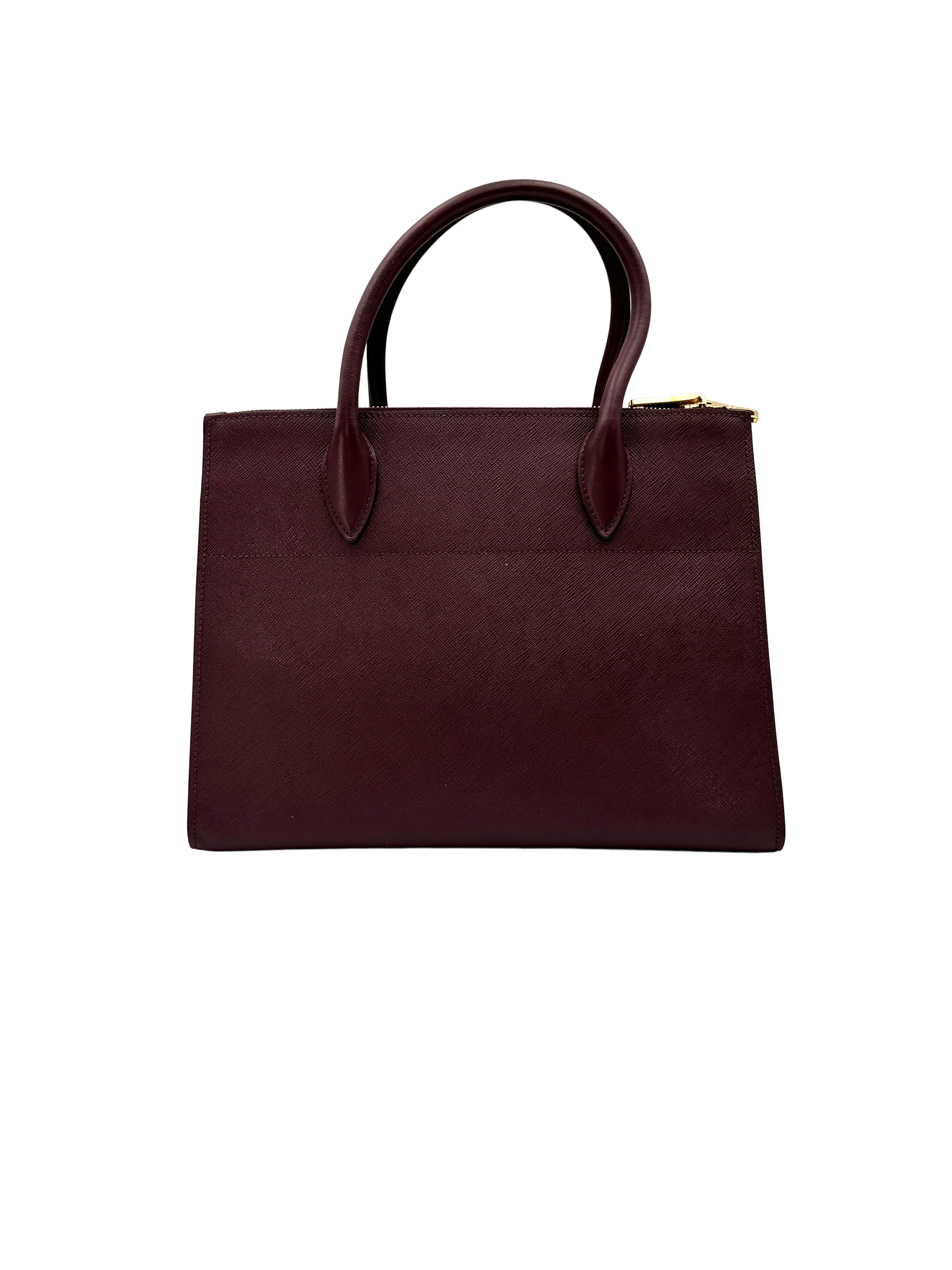 Prada Paradigme Dark Red Saffiano Leather Handle Bag PR538