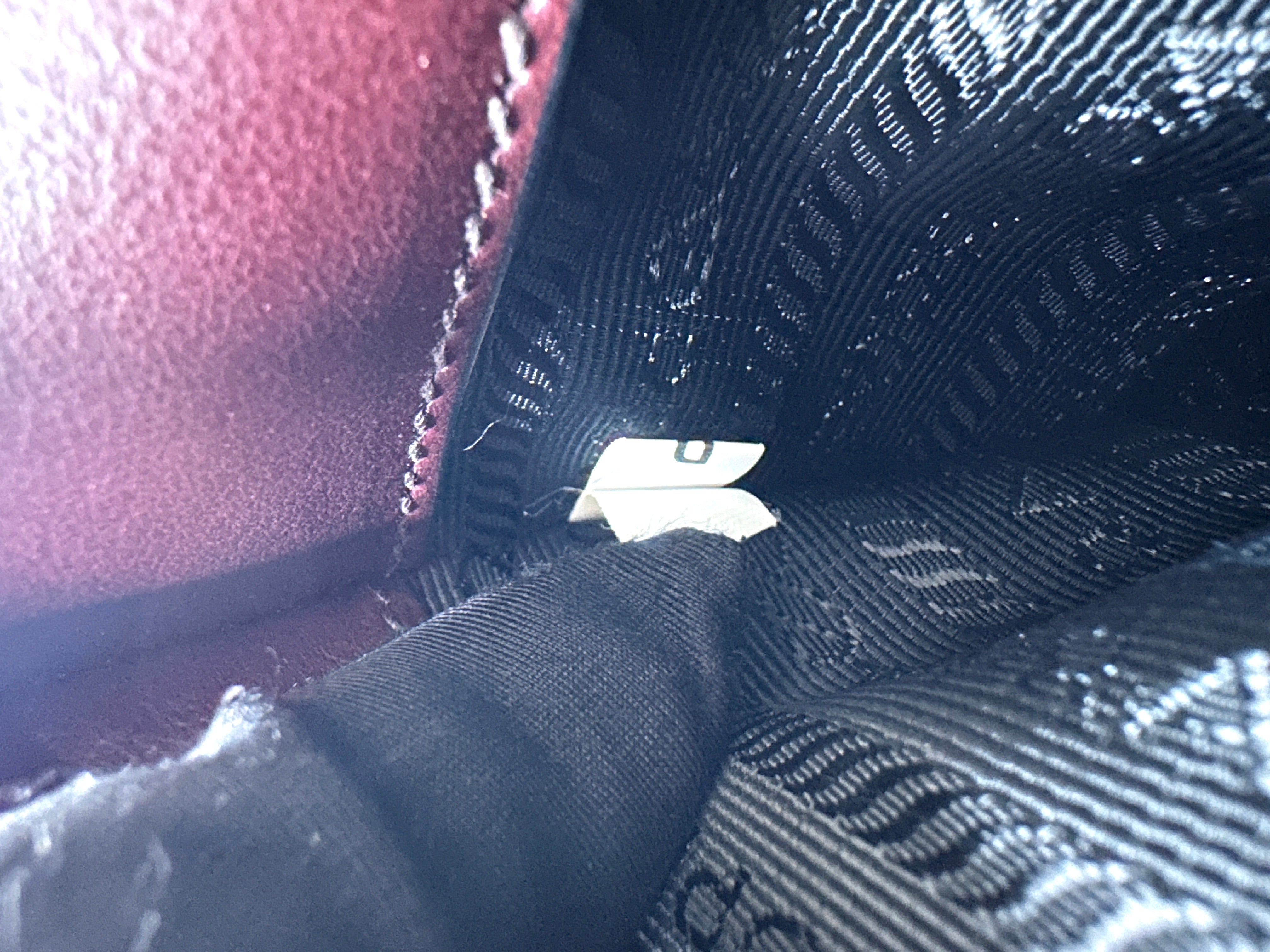 Prada Paradigme Dark Red Saffiano Leather Handle Bag PR538