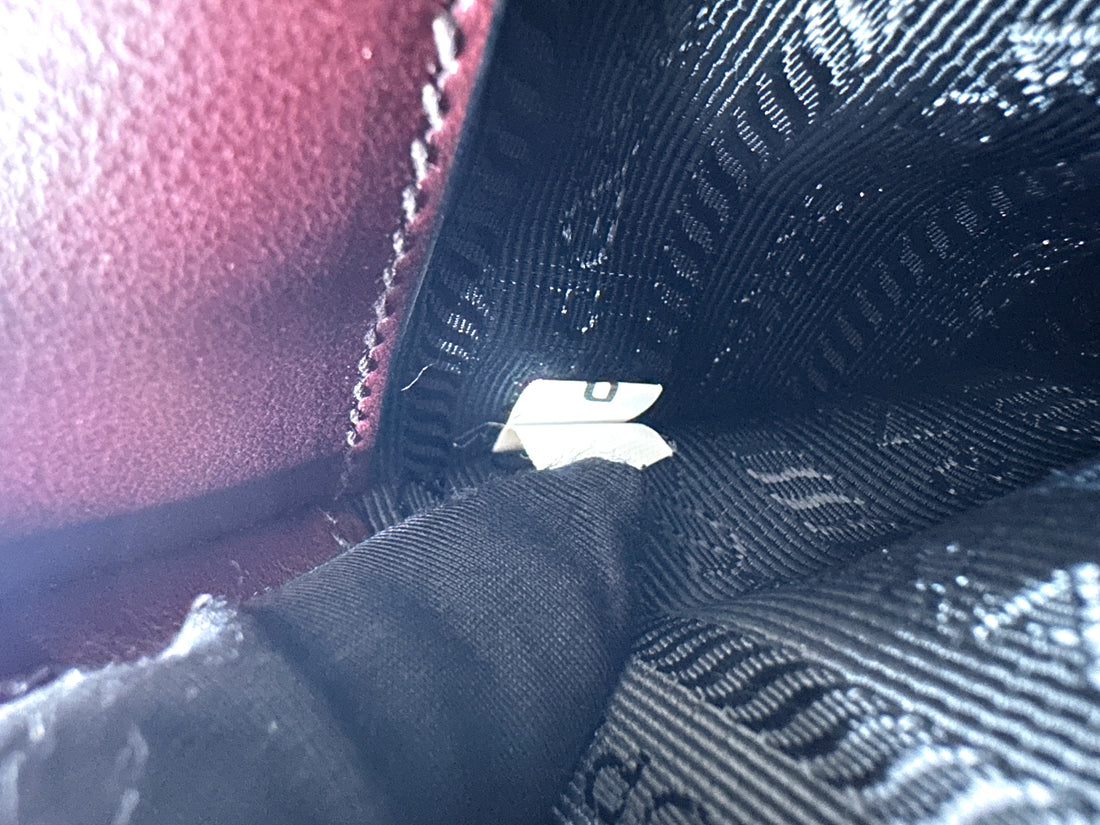 Prada Paradigme Dark Red Saffiano Leather Handle Bag PR538