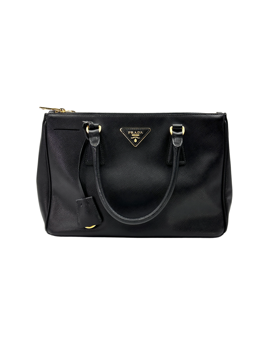 Prada Galleria Black Saffiano Leather Handle Bag PR539