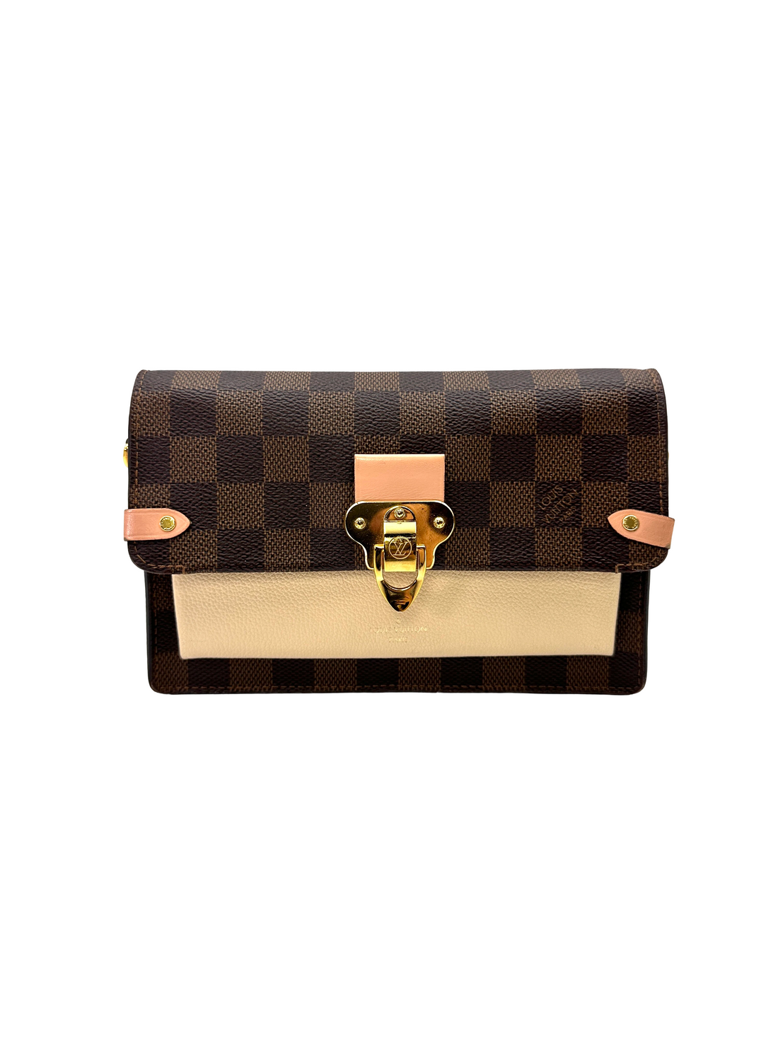 Louis Vuitton Vivan Monogram Canvas & Beige Leather Shoulder Bag LV3248
