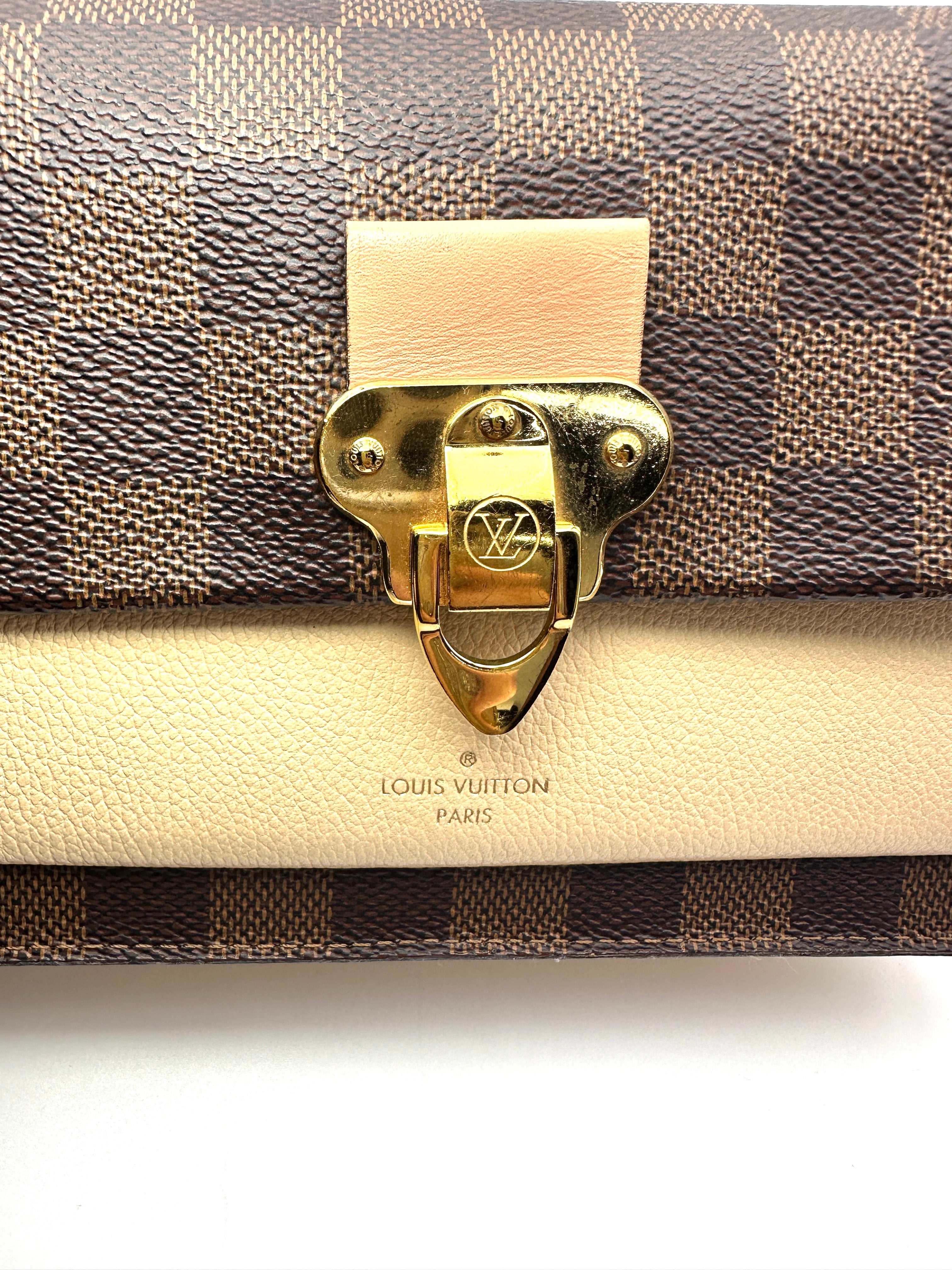 Louis Vuitton Vivan Monogram Canvas & Beige Leather Shoulder Bag LV3248