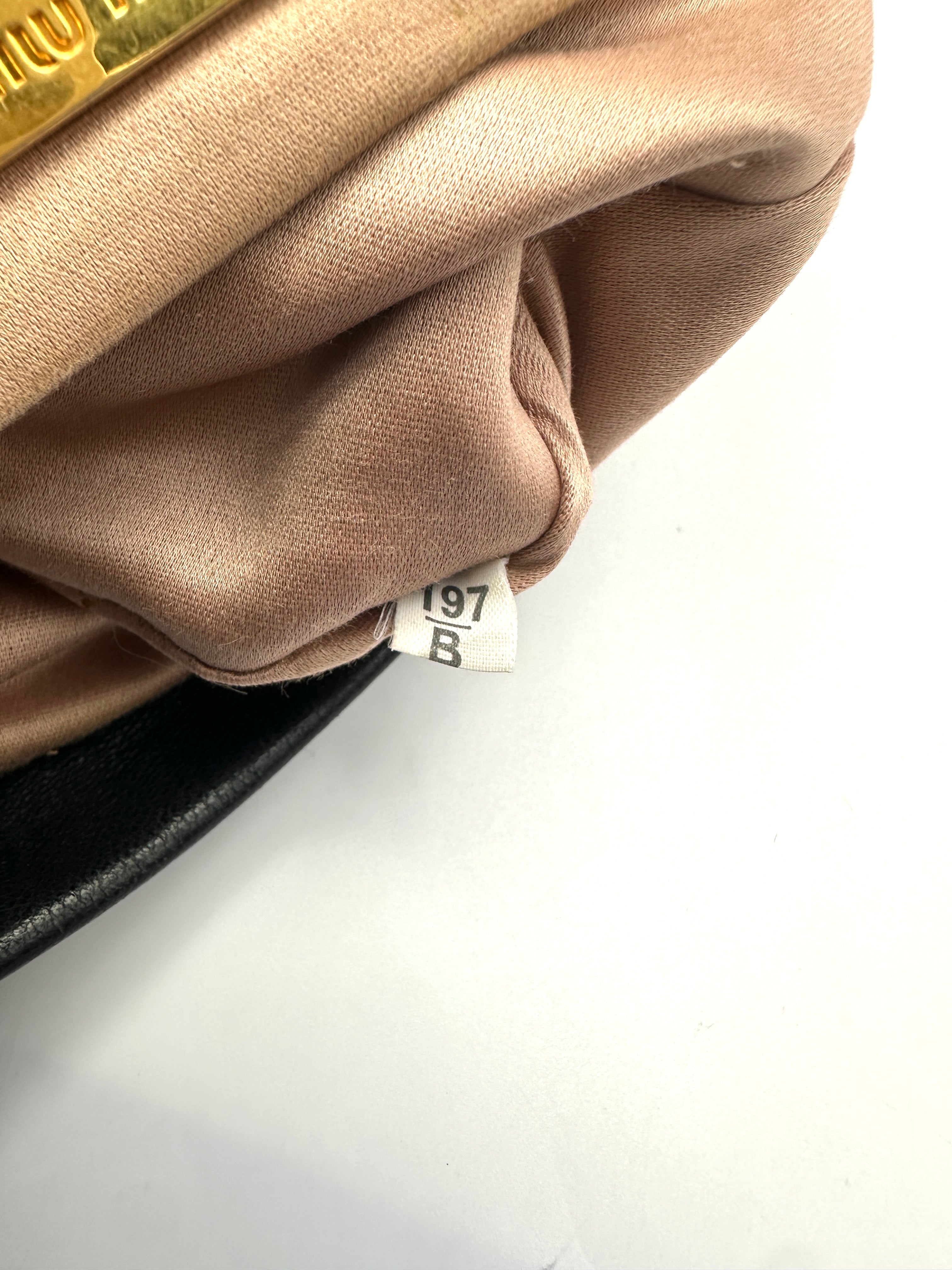 Miu Miu Black Matelasse Pleated Leather Clutch MM37