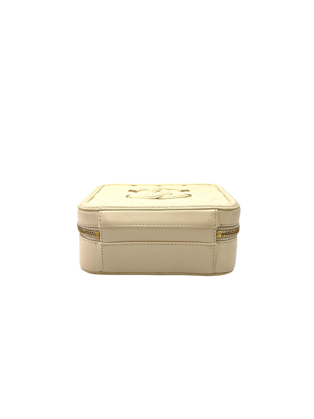 Chanel CC Filigree White Quilted Leather Vanity Case(29***27) CC2478