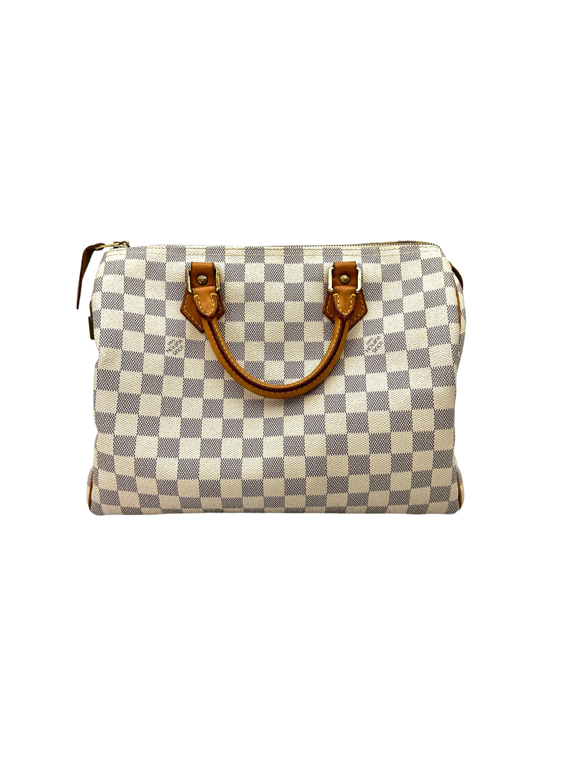 Louis Vuitton Speedy30 White Damier Ebene Handle Bag LV3337