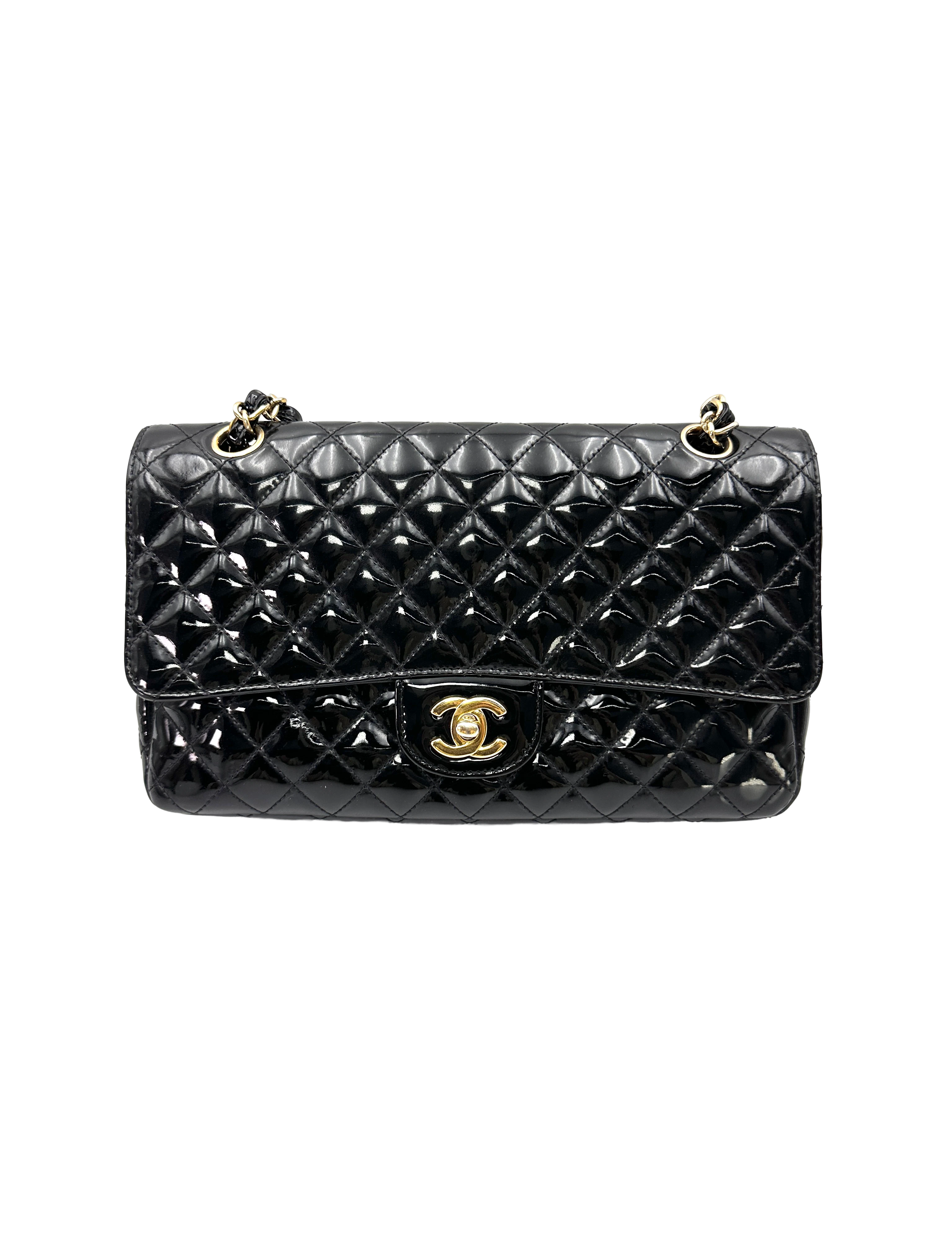 Chanel Classic Flap Black Quilted Leather Shoulder Bag With Gold Buckle(13***18) CC2490