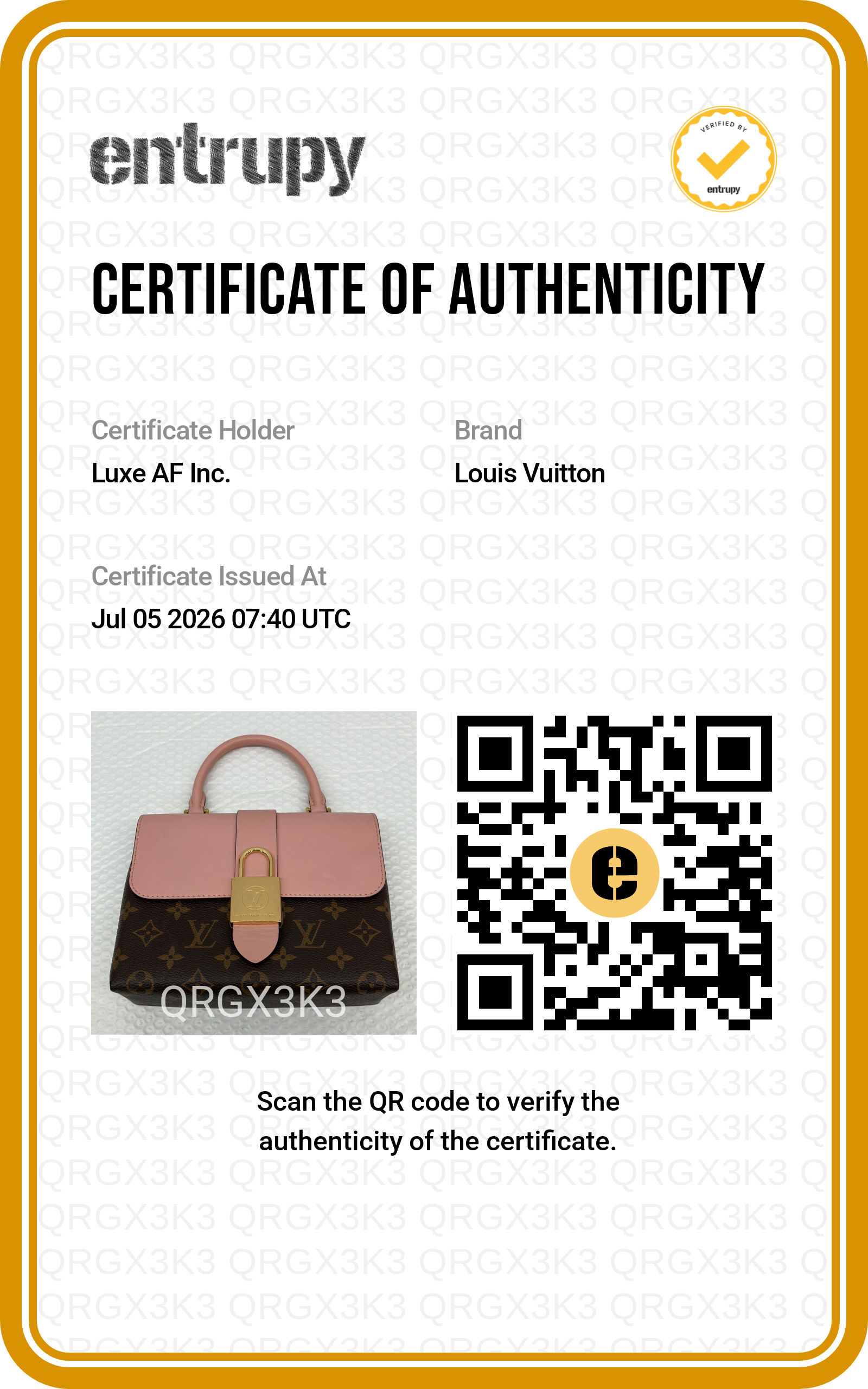 Louis Vuitton Locky BB Monogram Canvas & Pink Leather Handle Bag LV3243