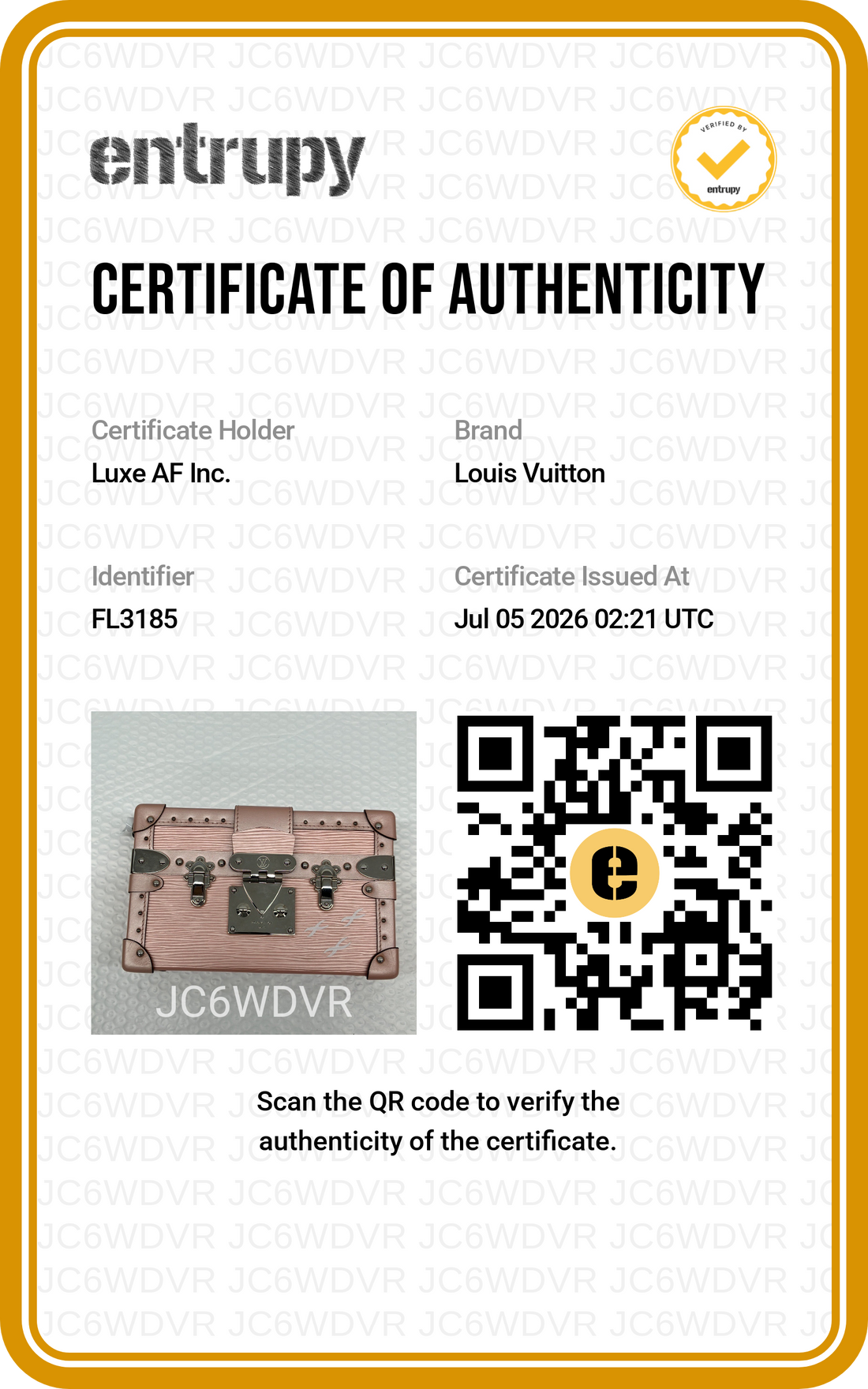 Louis Vuitton Petite Malle Pink Epi Leather Shoulder Bag LV3231