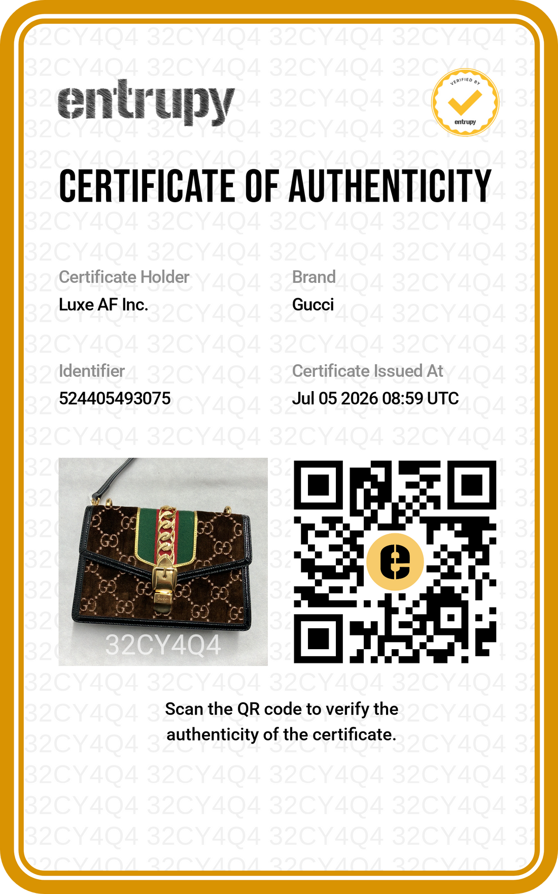 Gucci Sylvie Brown Velvet Shoulder Bag GG1377