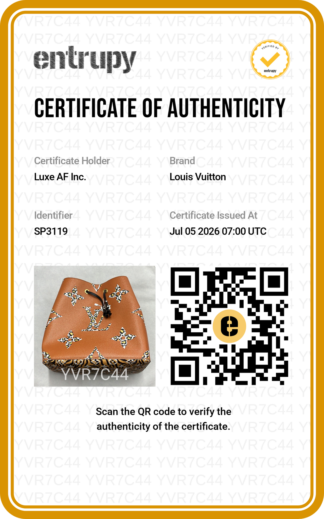 Louis Vuitton Neonoe Orange/Caramel Monogram Jungle Bucket Bag LV3244