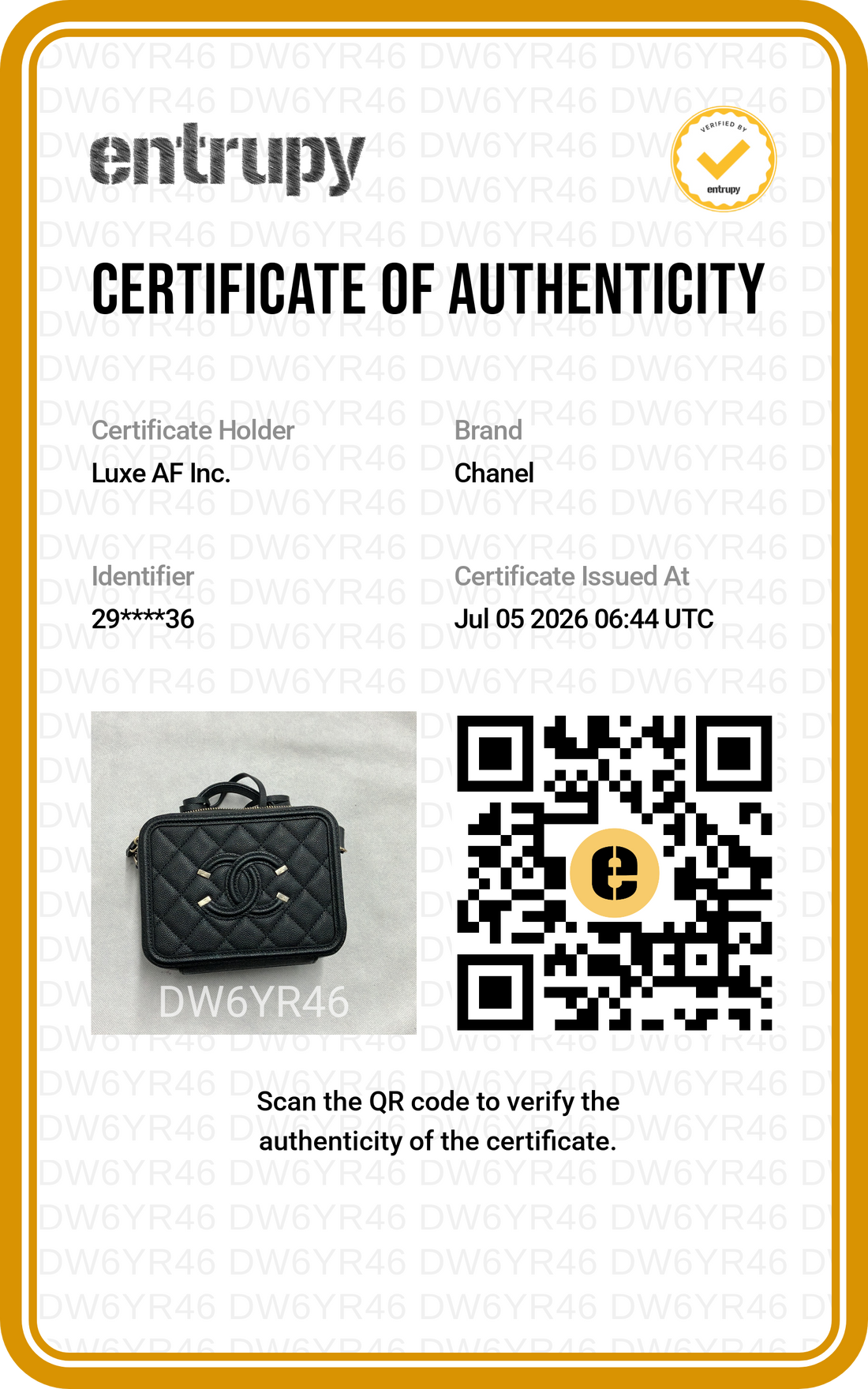 Chanel CC Filigree Black Quilted Leather Vanity Case(29***36) CC2473