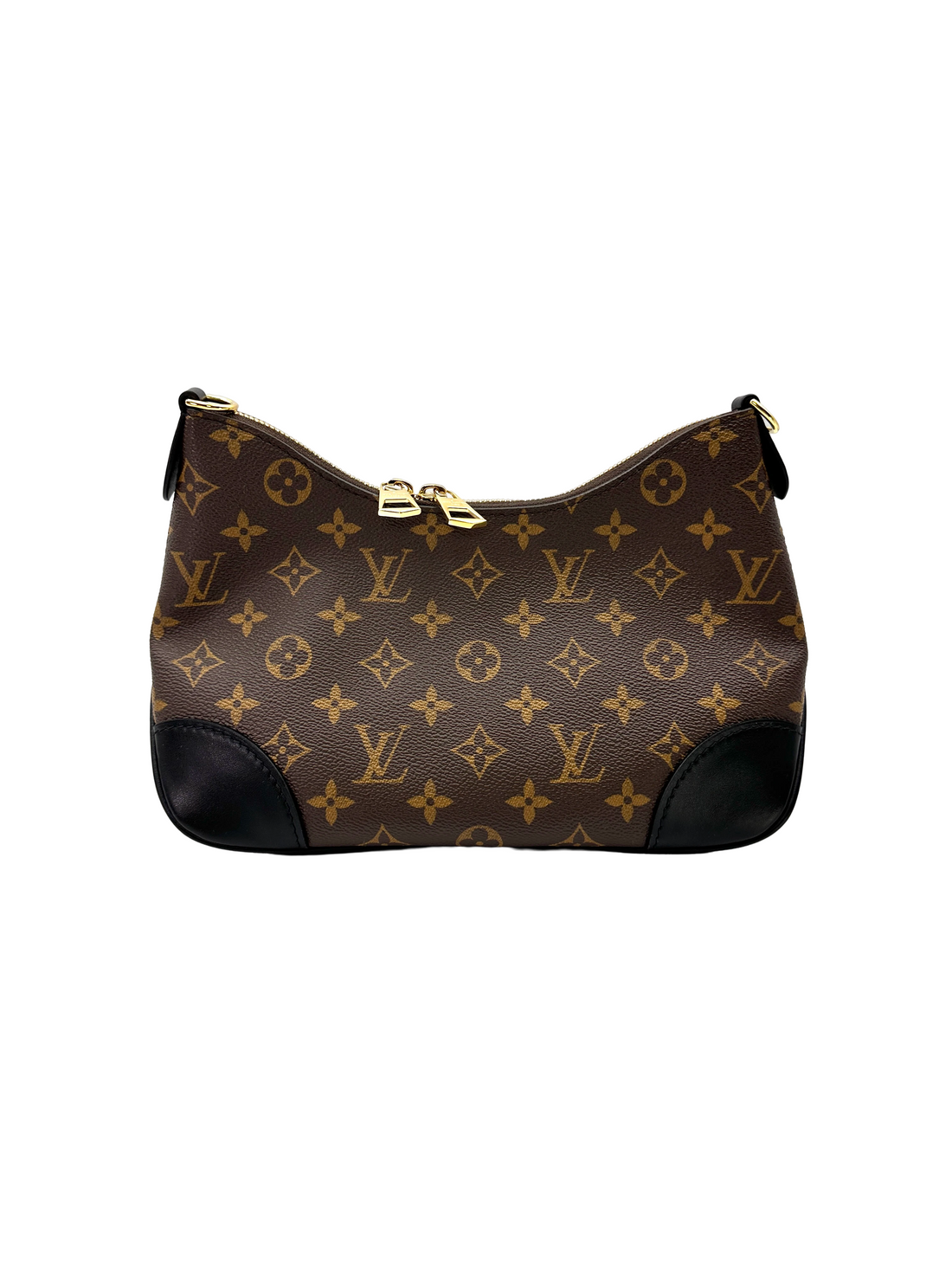 Louis Vuitton Bunlogne Monogram Canvas Shoulder Bag With Black Cowhide Leather Trim LVS