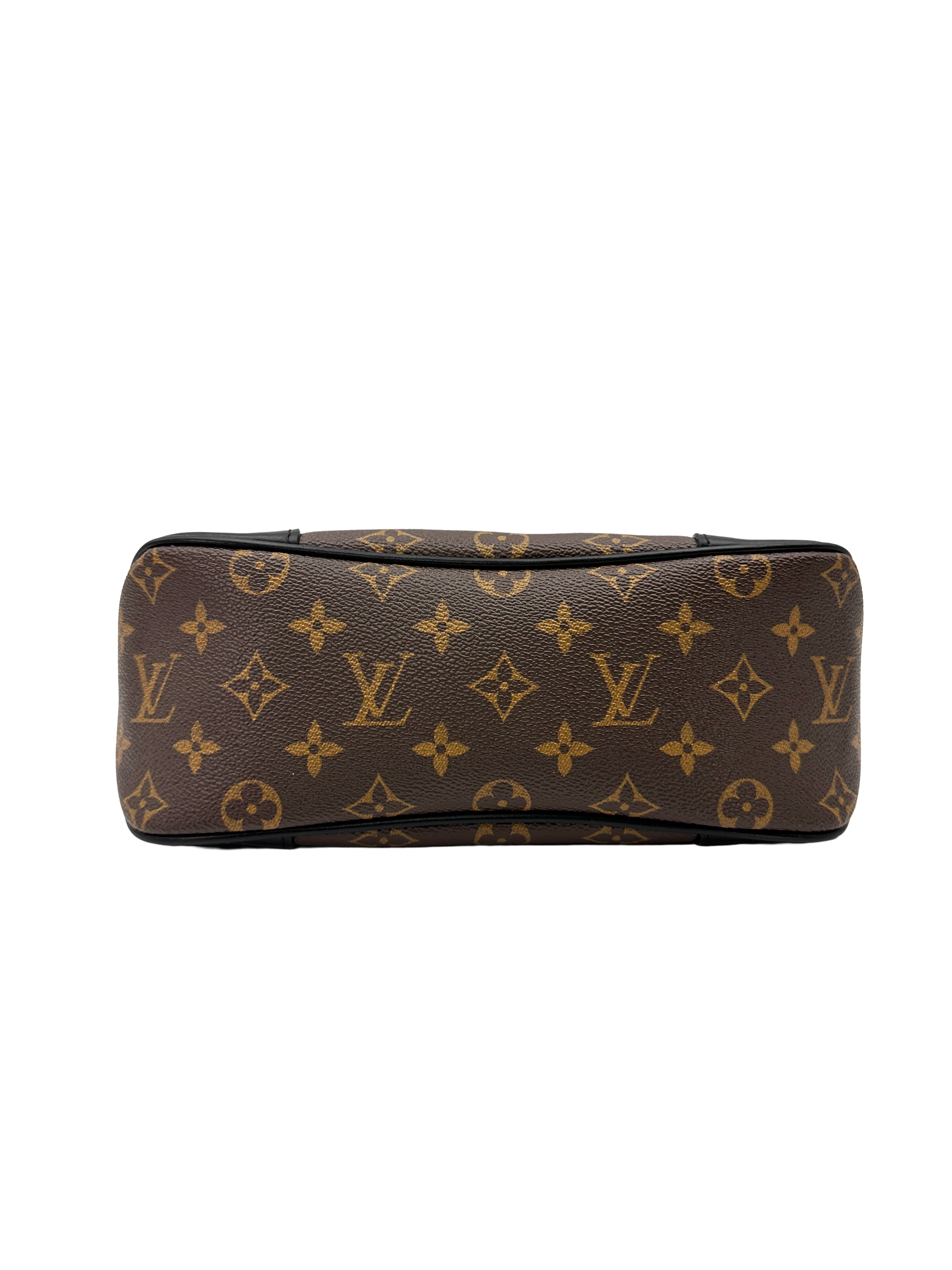 Louis Vuitton Bunlogne Monogram Canvas Shoulder Bag With Black Cowhide Leather Trim LVS