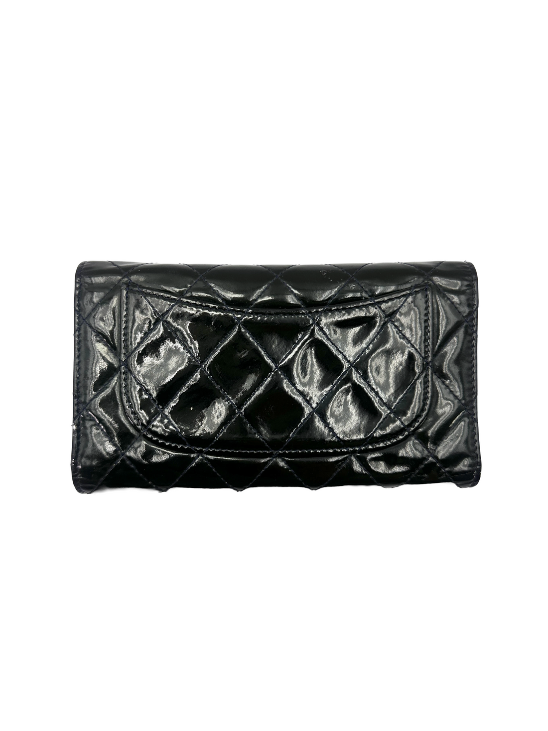 Chanel Black Quilted Patent Leather Long Wallet(17***93) CC2491