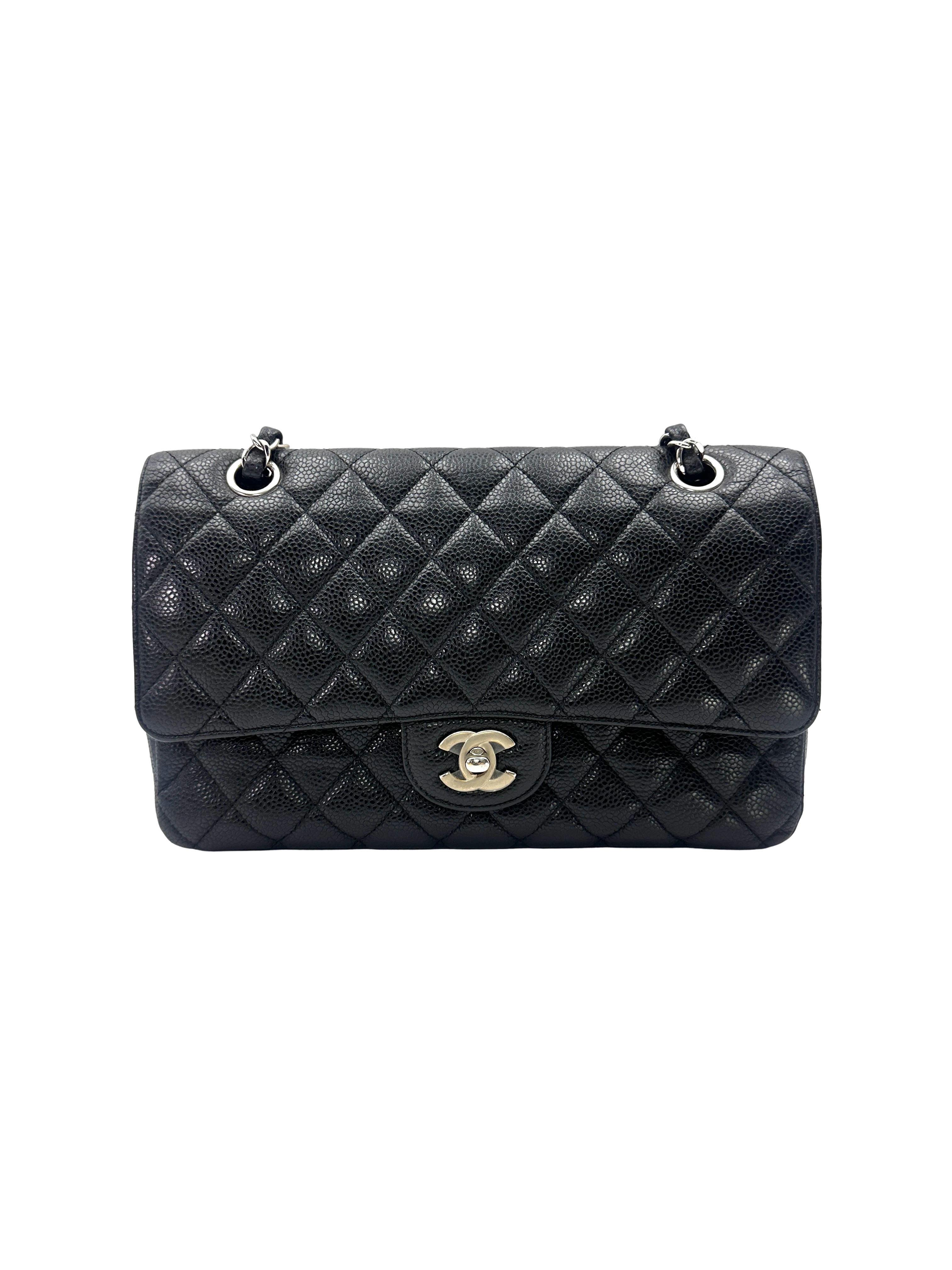 Chanel Classic Flap Black Quilted Leather Shoulder Bag With Silver Buckle(15***60) CC2479