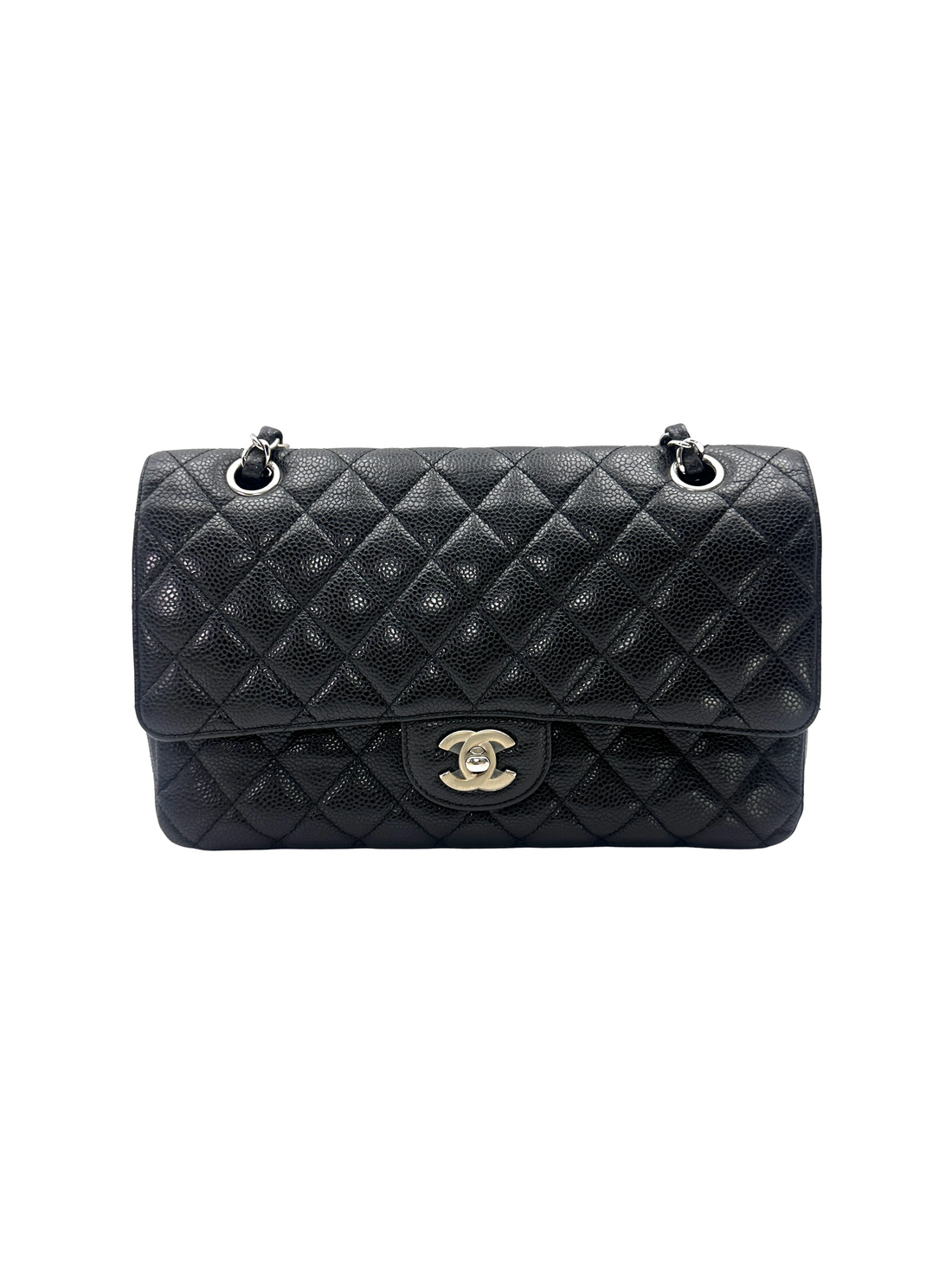 Chanel Classic Flap Black Quilted Leather Shoulder Bag With Silver Buckle(15***60) CC2479