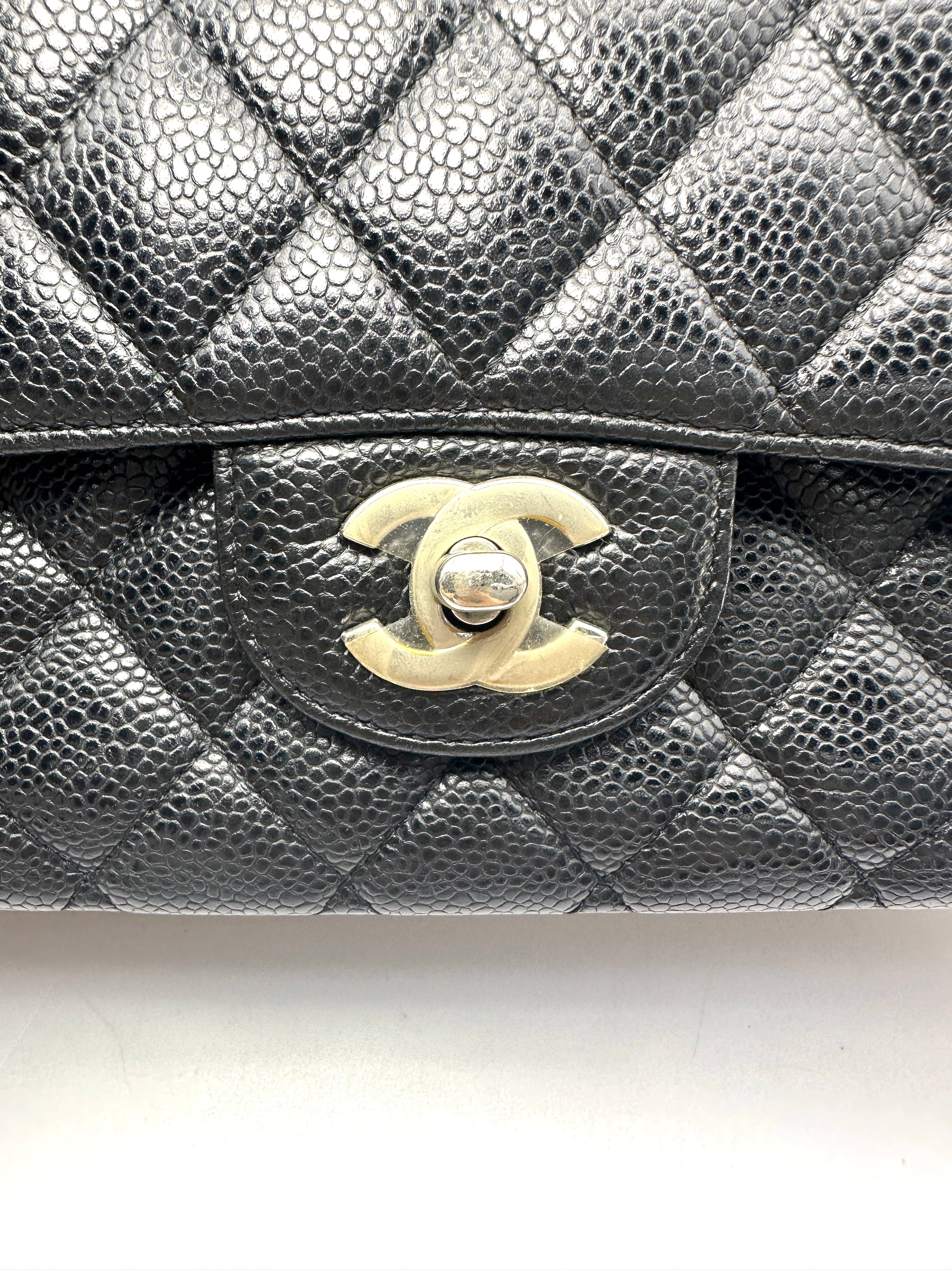 Chanel Classic Flap Black Quilted Leather Shoulder Bag With Silver Buckle(15***60) CC2479