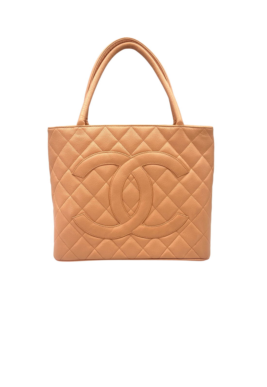 Chanel Medallion Beige Quilted Leather Handle Bag(82***46) CC2485