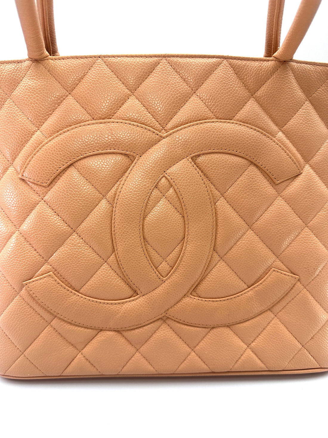 Chanel Medallion Beige Quilted Leather Handle Bag(82***46) CC2485