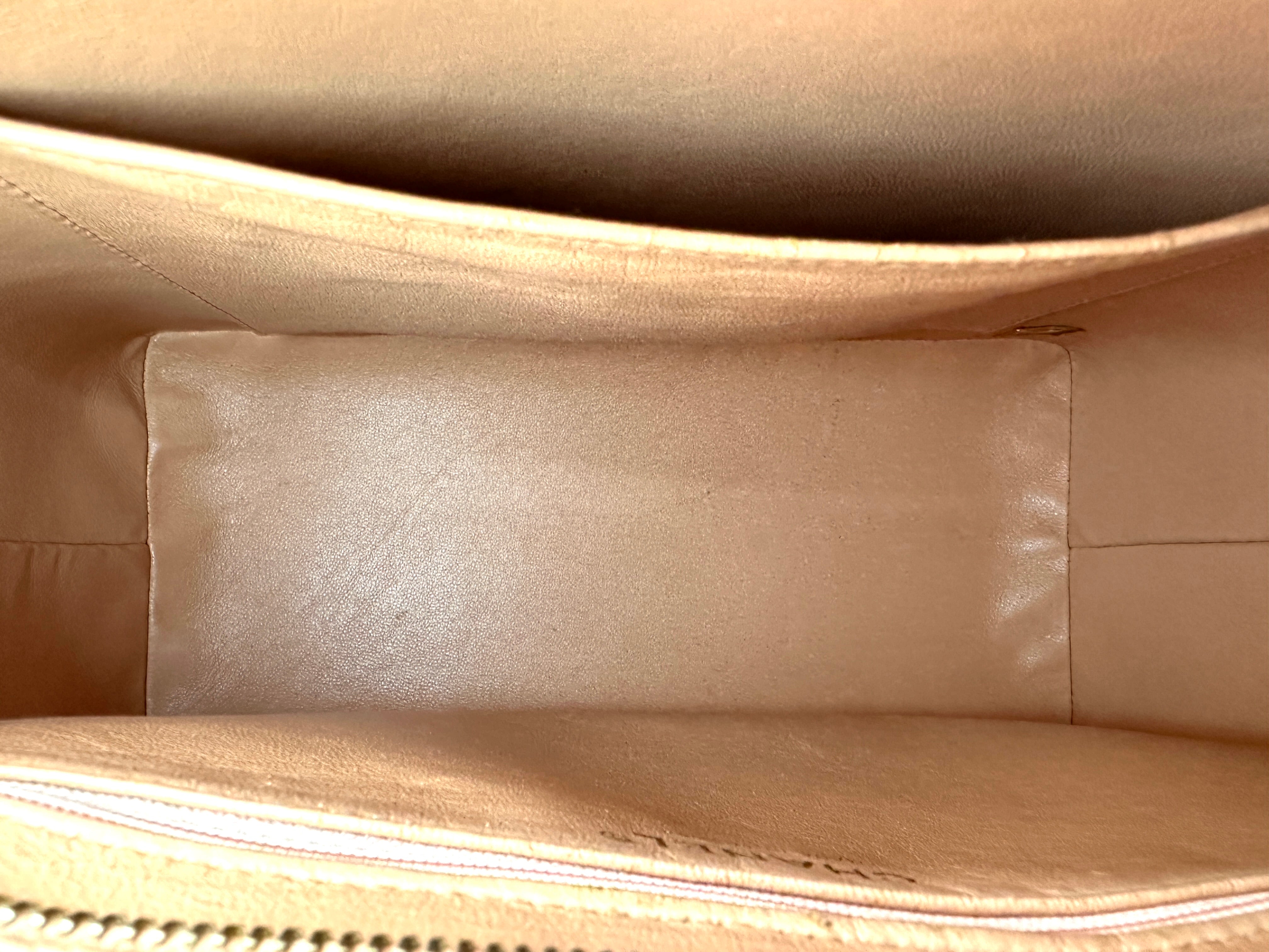 Chanel Medallion Beige Quilted Leather Handle Bag(82***46) CC2485