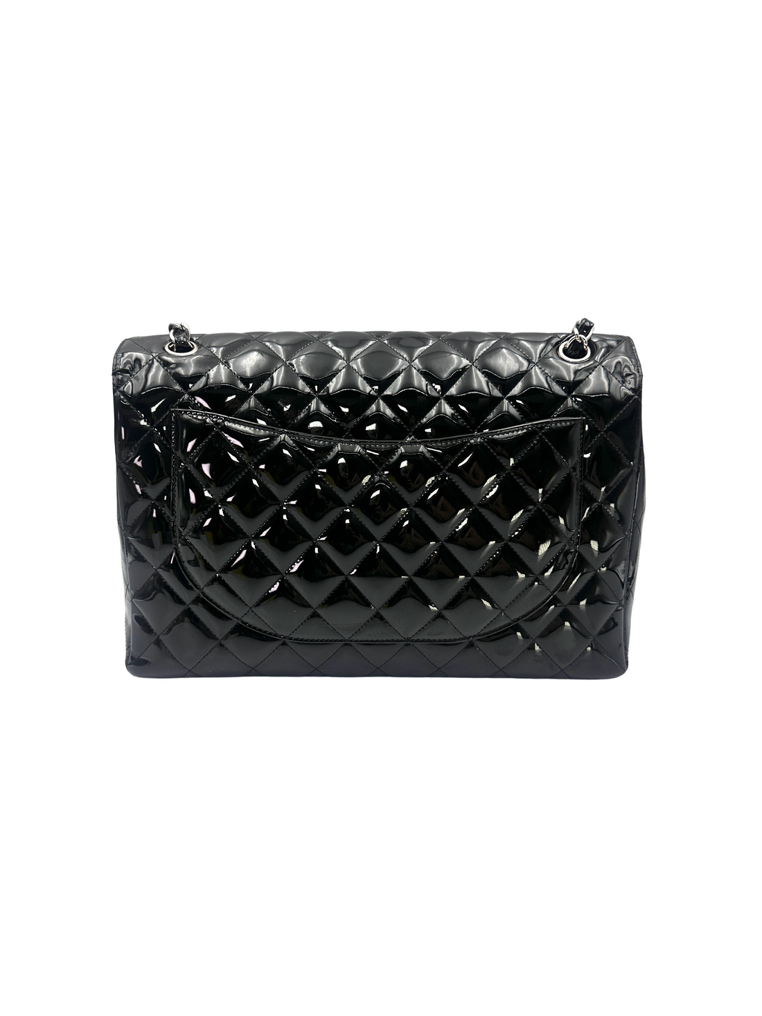 Chanel Classic Flap Black Quilted Leather Jumbo Shoulder Bag With Silver Buckle(13***51) CC2489