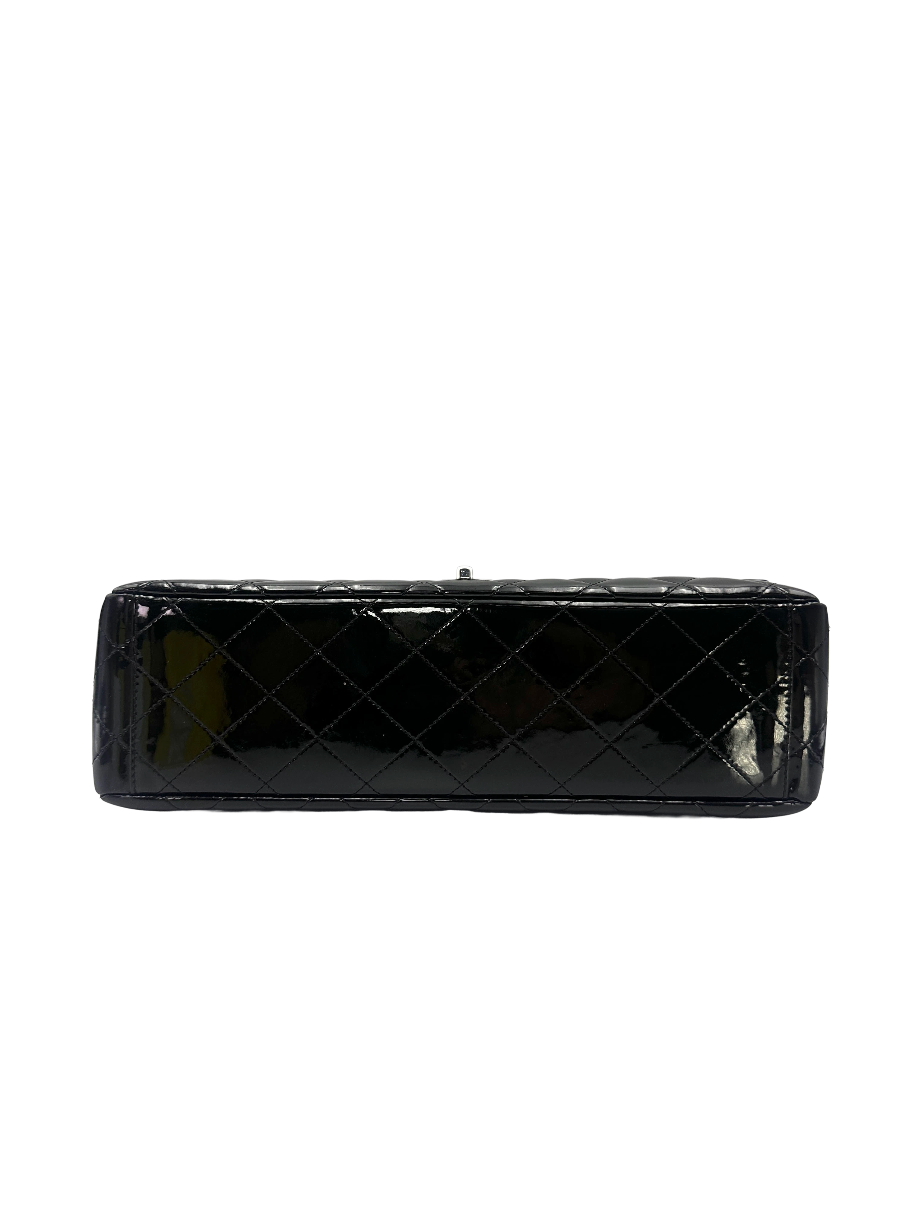 Chanel Classic Flap Black Quilted Leather Jumbo Shoulder Bag With Silver Buckle(13***51) CC2489