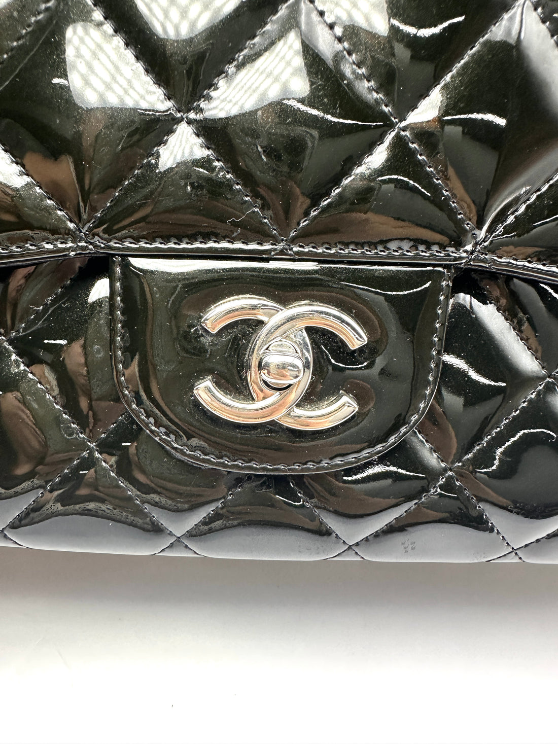 Chanel Classic Flap Black Quilted Leather Jumbo Shoulder Bag With Silver Buckle(13***51) CC2489