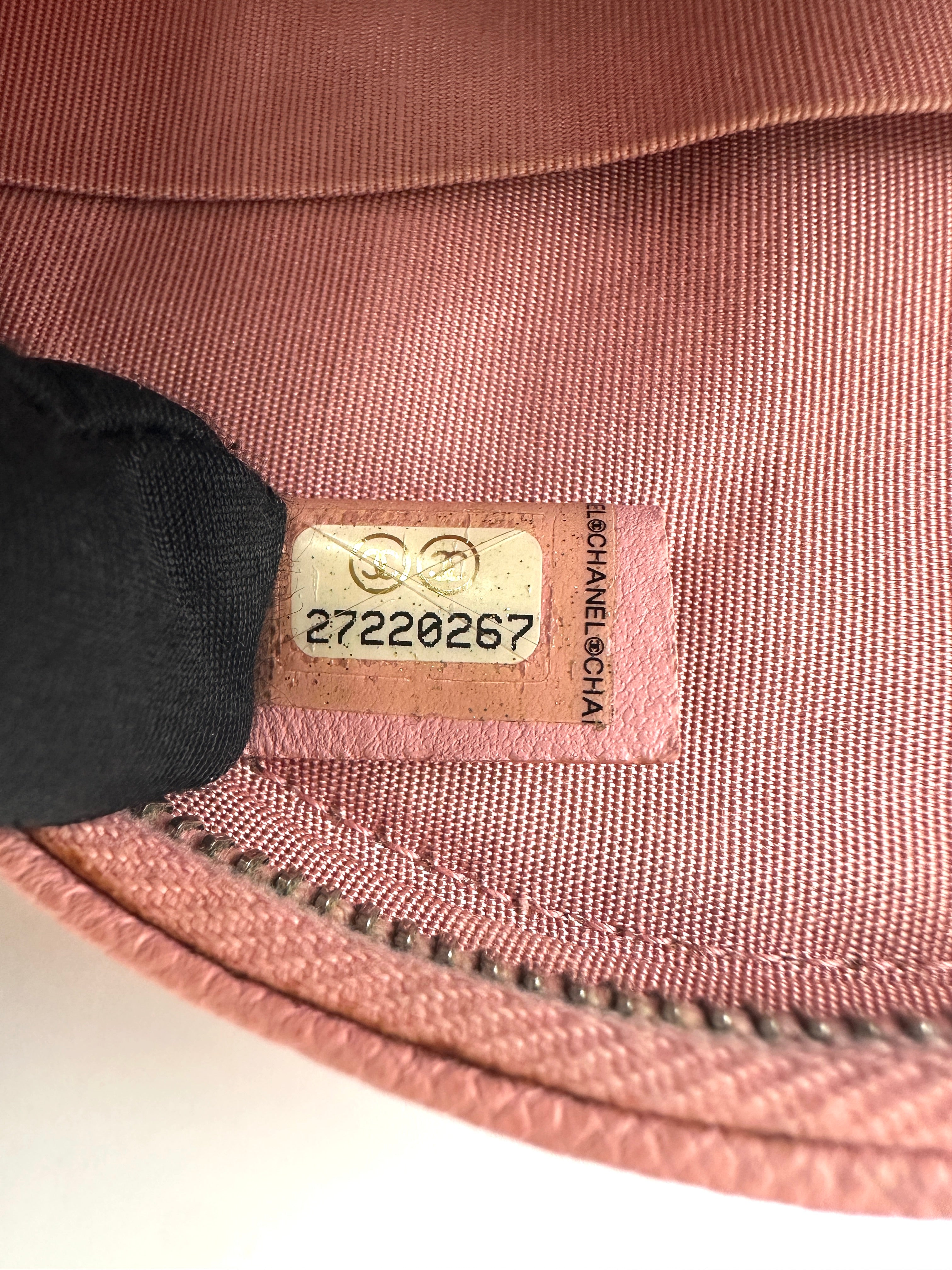 Chanel 24C Pink/White Quilted Leather Round Clutch(27***67) CC2481