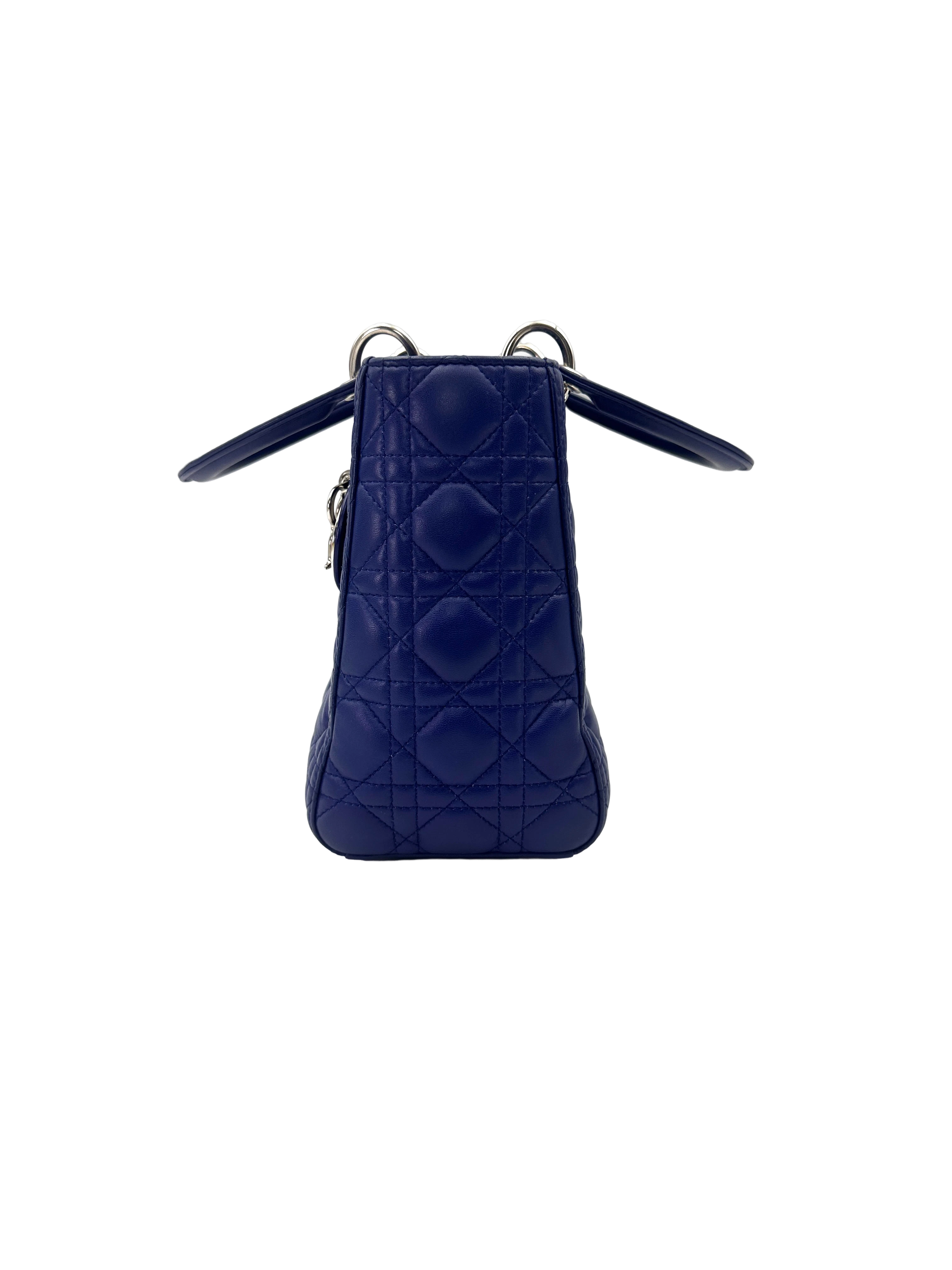 Christian Dior Lady Dior Blue Cannage Lambskin Handle Bag DR888